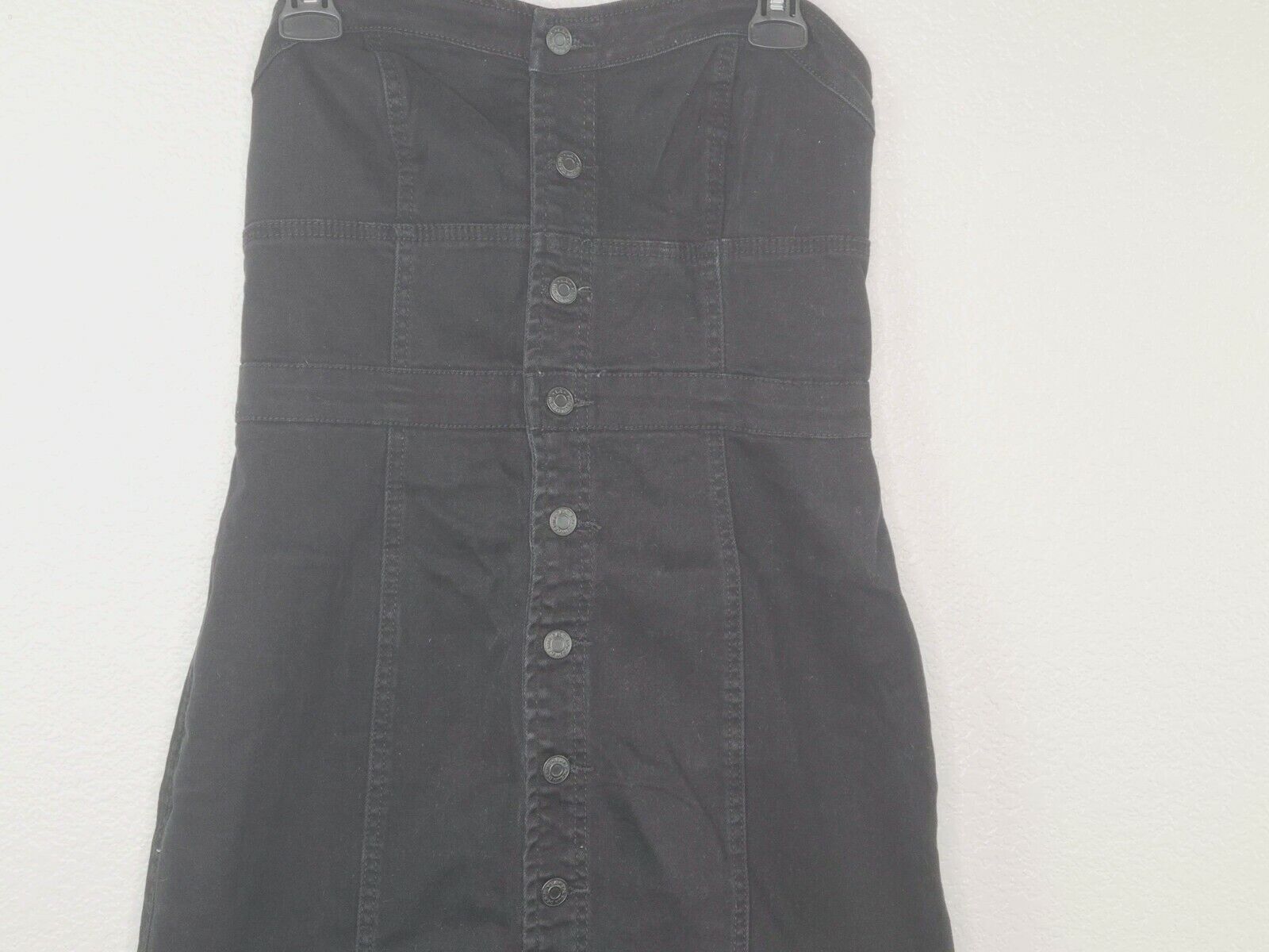 PacSun L.A. Women's Black Denim Button Front Strapless Dress Size Medium