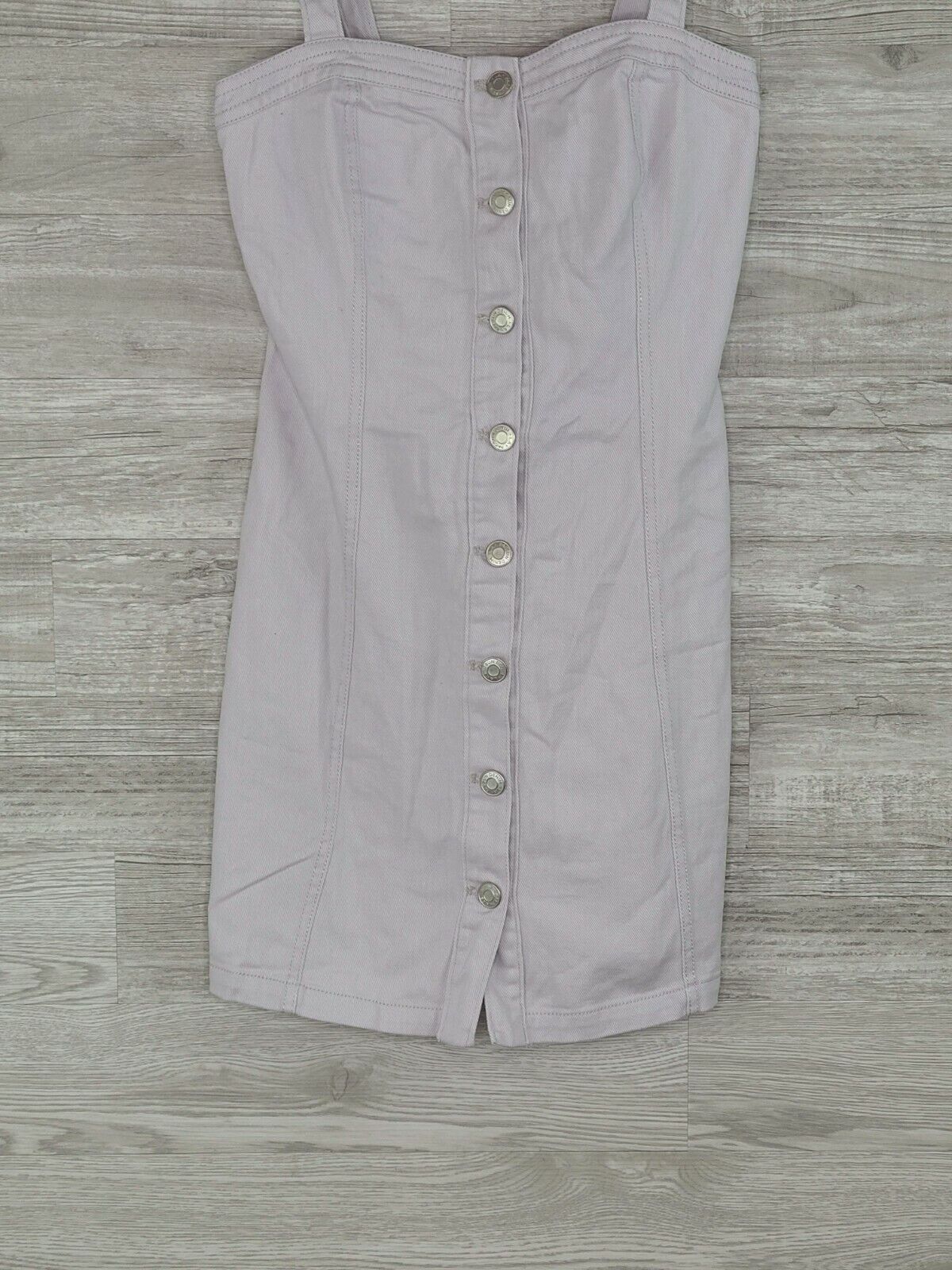 PacSun Women's Slim Button Front Lilac Denim Midi Dress Size Extra Small