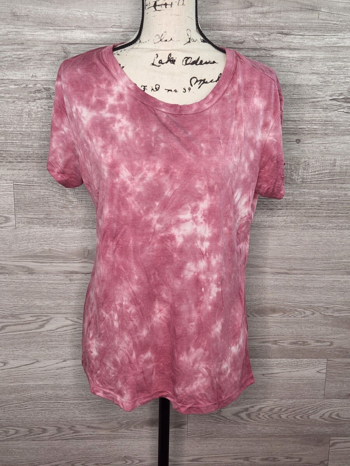 Member's Mark Women's Rose Luxe Tie Dye Soft Relaxed Fit Short Sleeve Tee Large