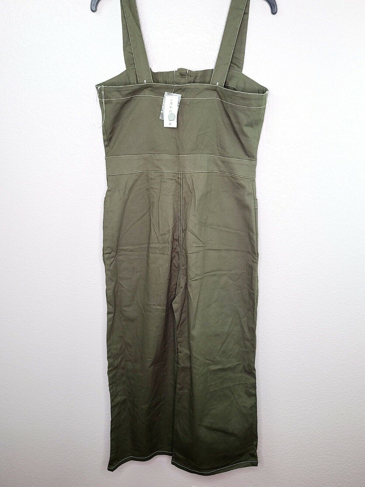 Kendall & Kylie Women's Olive Green & White Utility Jumpsuit Size XS