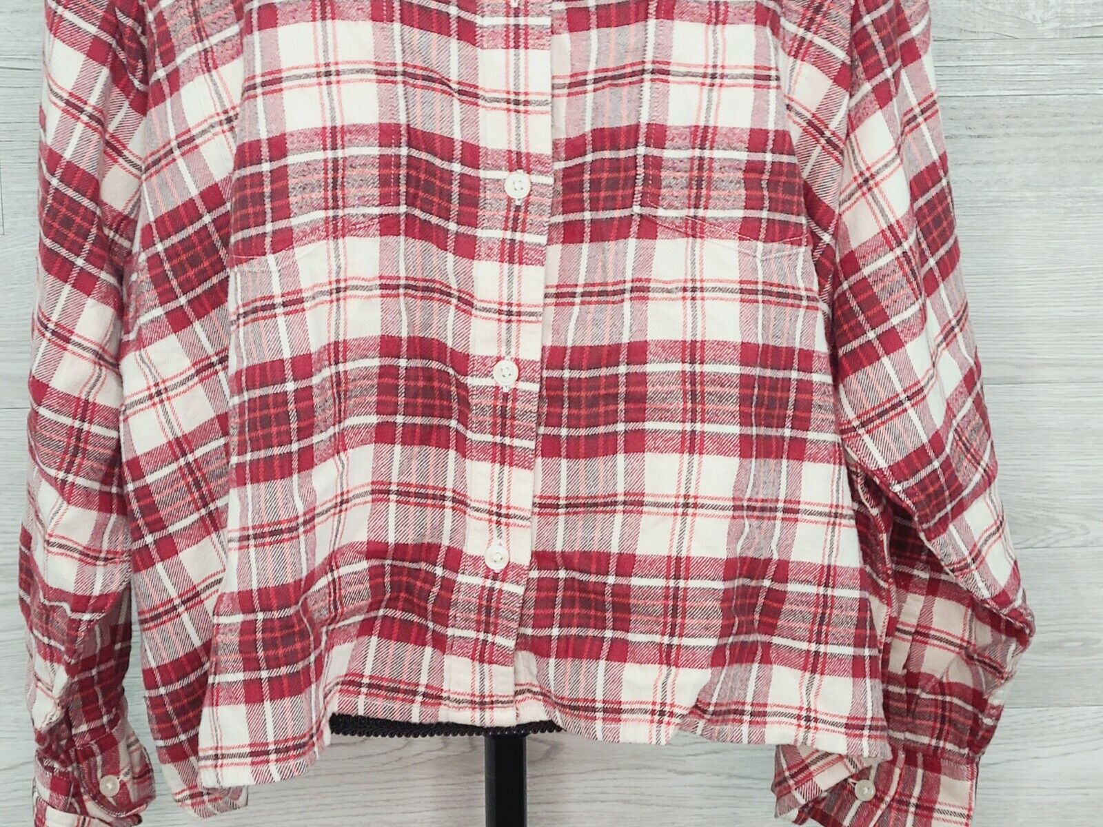 Levi's Women's Maple Cotton Plaid Red Long Sleeve Flannel Shirt Size 2XL