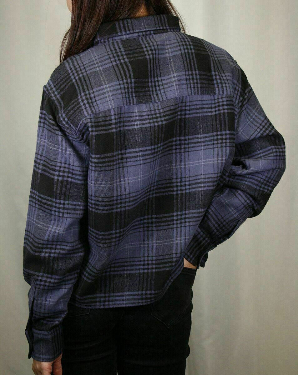 Levi's Women's Maple Cotton Plaid Blue Long Sleeve Flannel Shirt Size Large