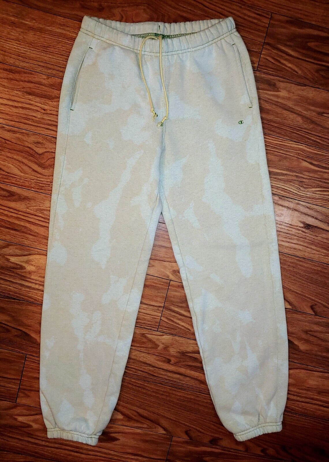 Champion Preloved Reverse Weave Camo Tie Dye Tan & Cream Sweatpants Fleece Joggers Size XS