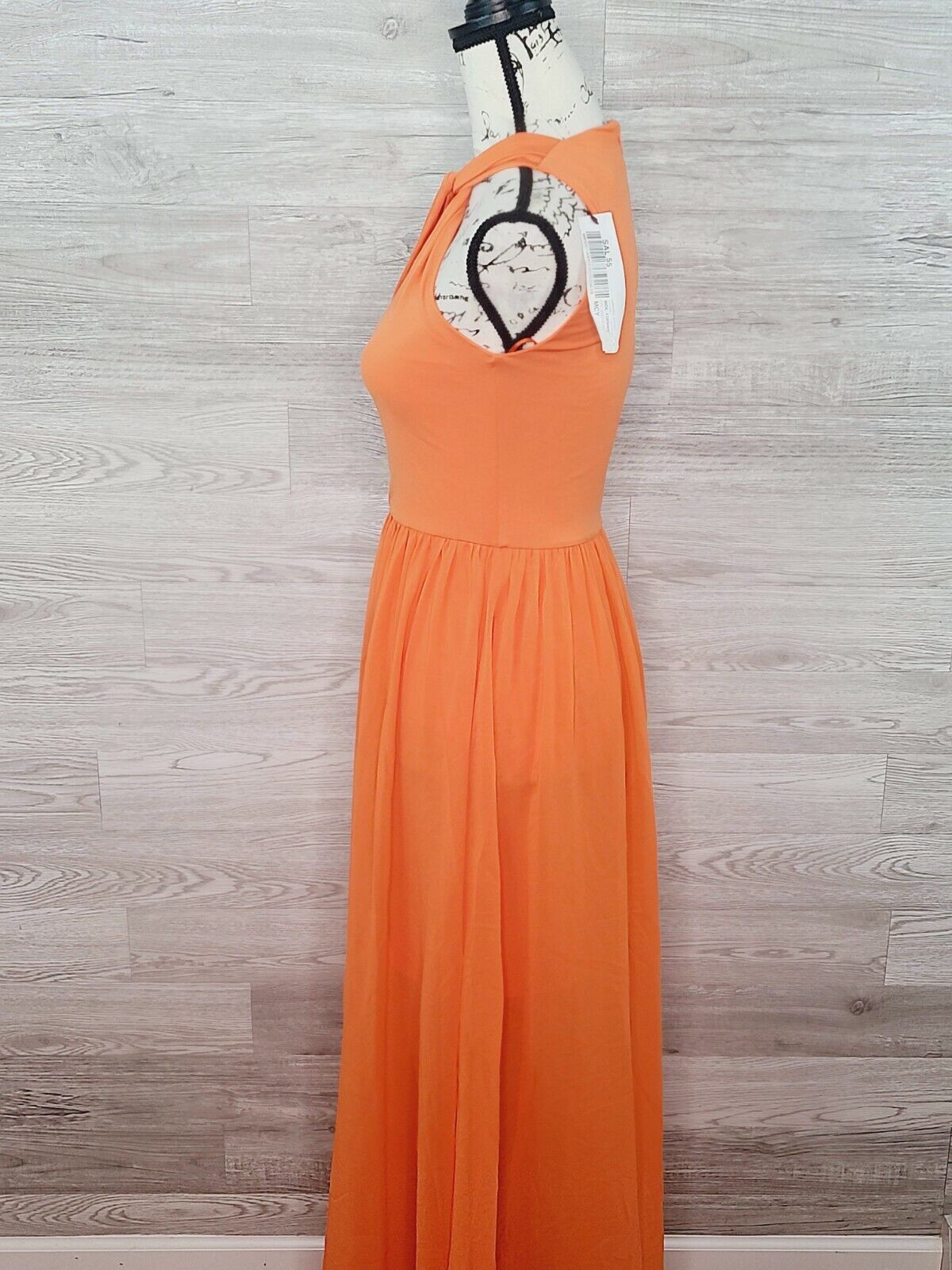 French Connection Women's Orange Panthea Jersey Twist Maxi Dress Size 2