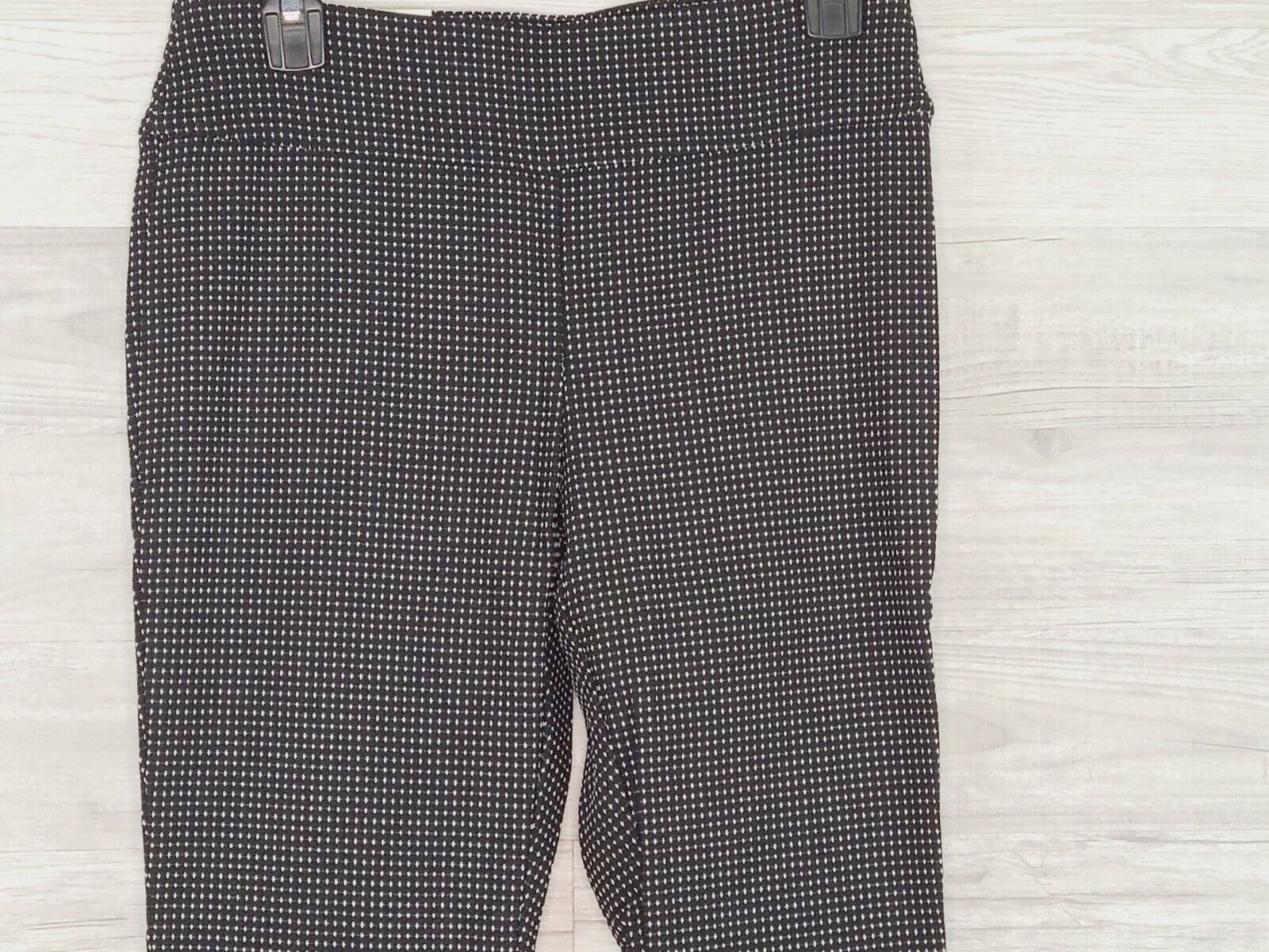 INC Women's Black & White Jacquard Dot Slim Skinny Leg Casual Pants Size 4