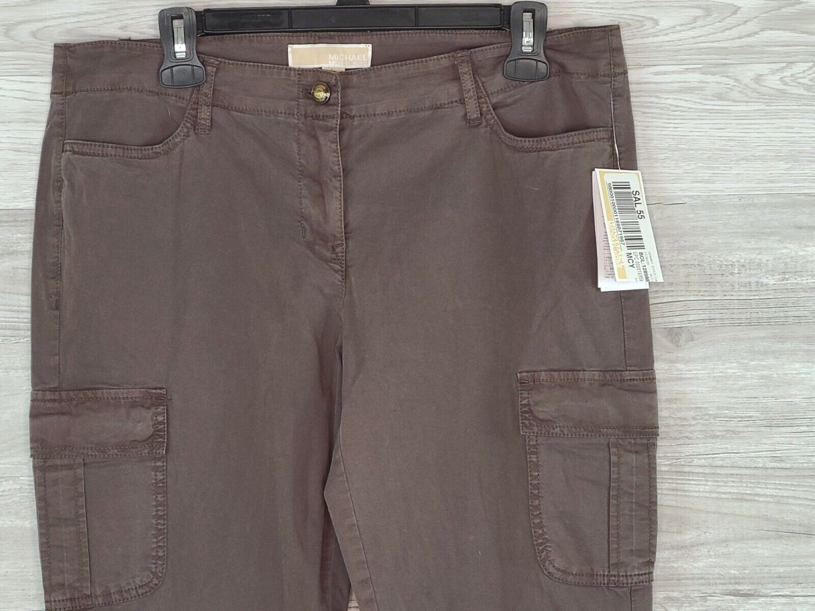 Michael Kors Women's Dark Olive/Gray Zip Ankle Mid-Rise Cargo Pants Size 8