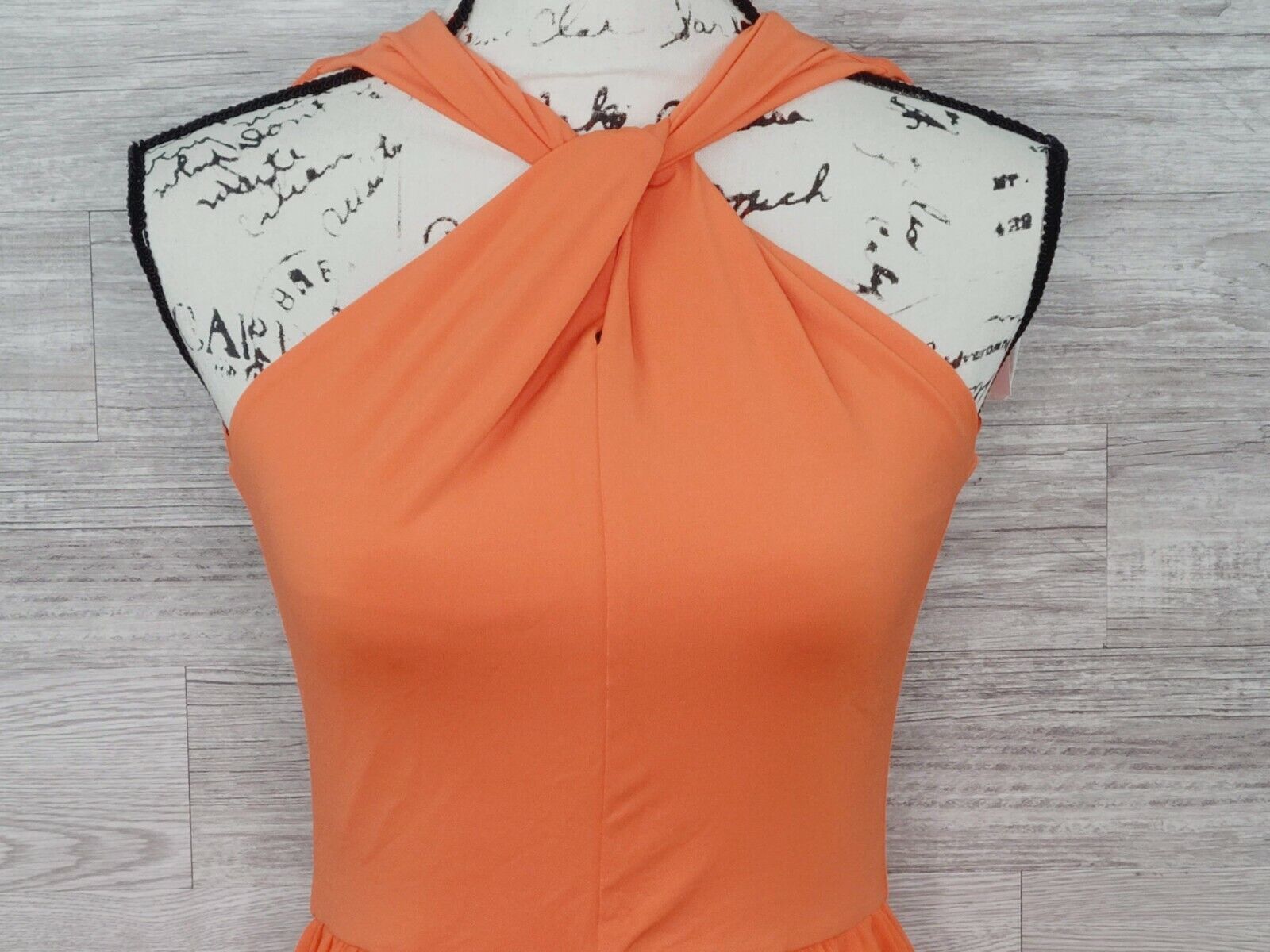 French Connection Women's Orange Panthea Jersey Twist Maxi Dress Size 2