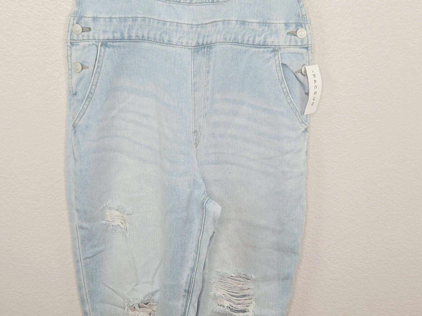 PacSun L.A. Women's Horizon Washed Distressed Baggy Overalls Size Medium