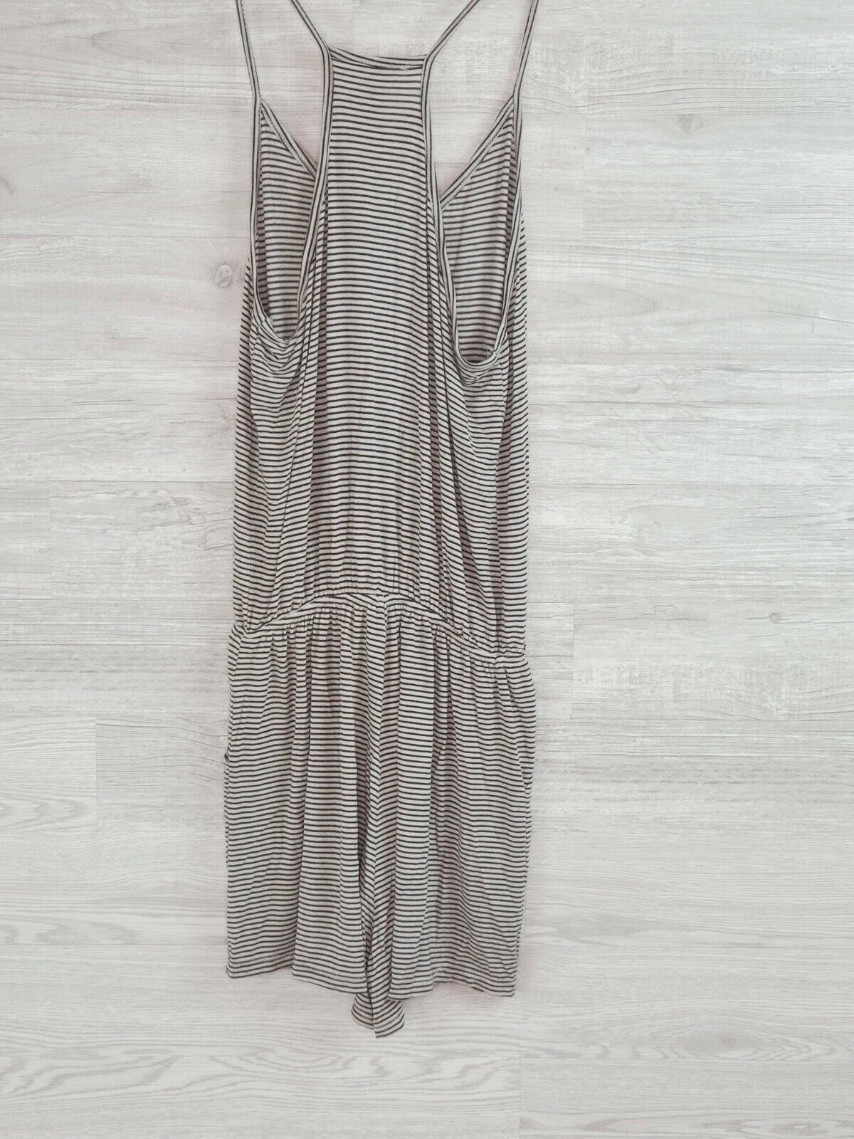 PacSun Women's Gray & Black Striped Thin Strap Dress Romper One Size