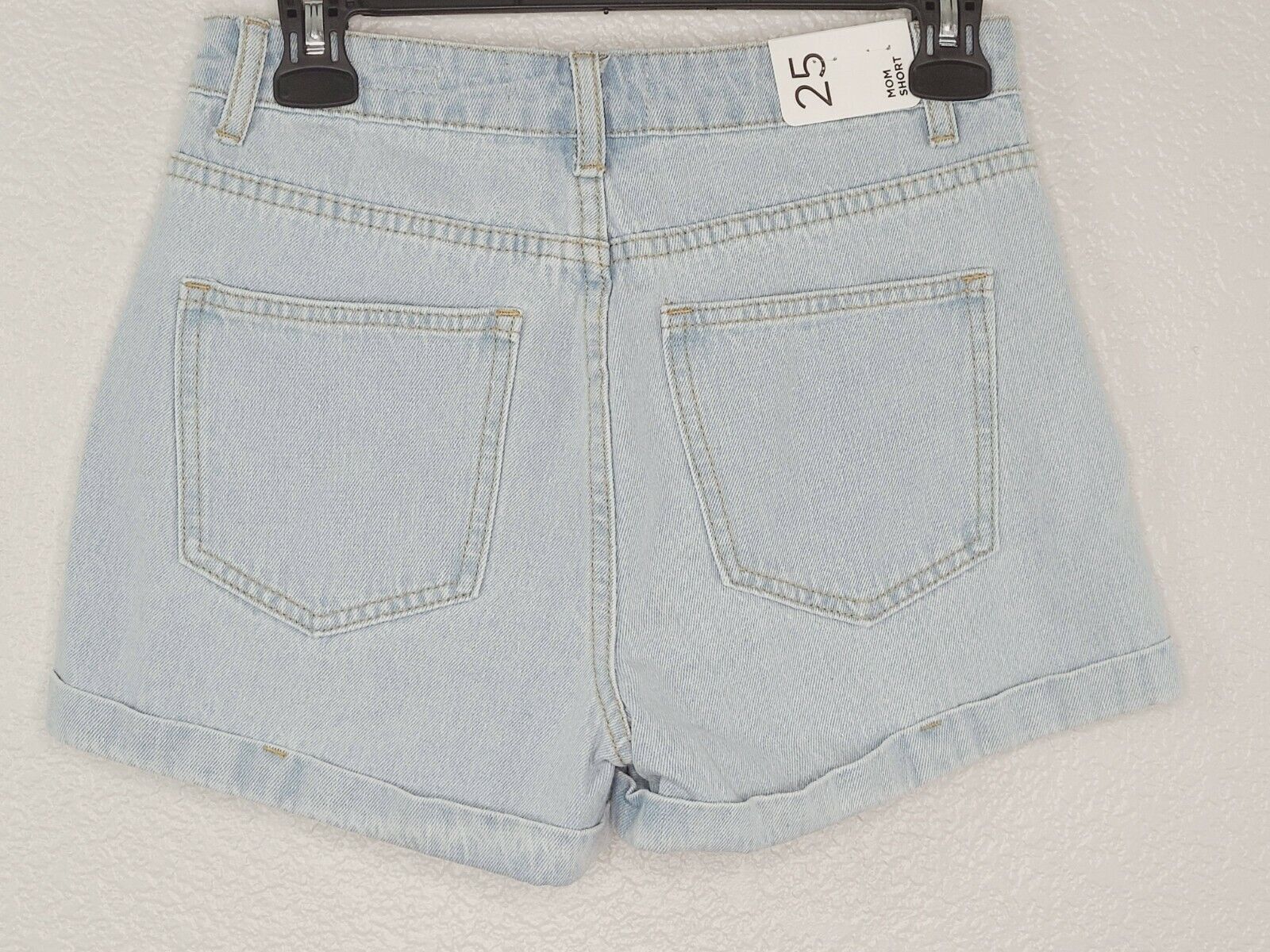 PacSun L.A. Women's Washed Out Blue Denim High Rise Mom Shorts Size 25