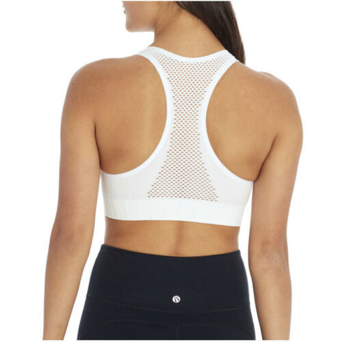 Marika Sport Women's White Performance Seamless Mesh Back Sports Bra Size Medium