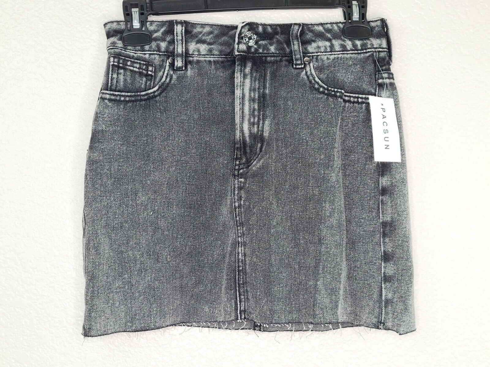 PacSun Los Angeles Women's Black Acid Wash Short Jean Skirt Size 25