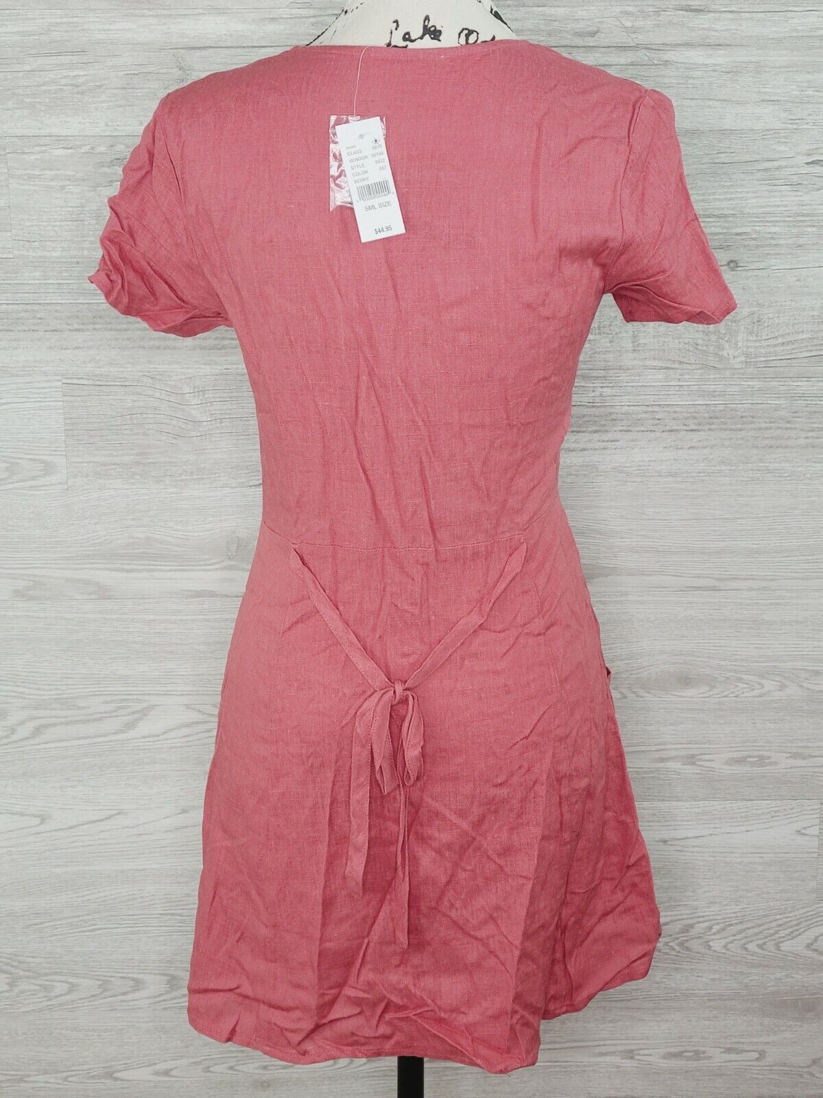 L.A. Hearts PacSun Women's Short Berry Button Front Linen Dress Size Small