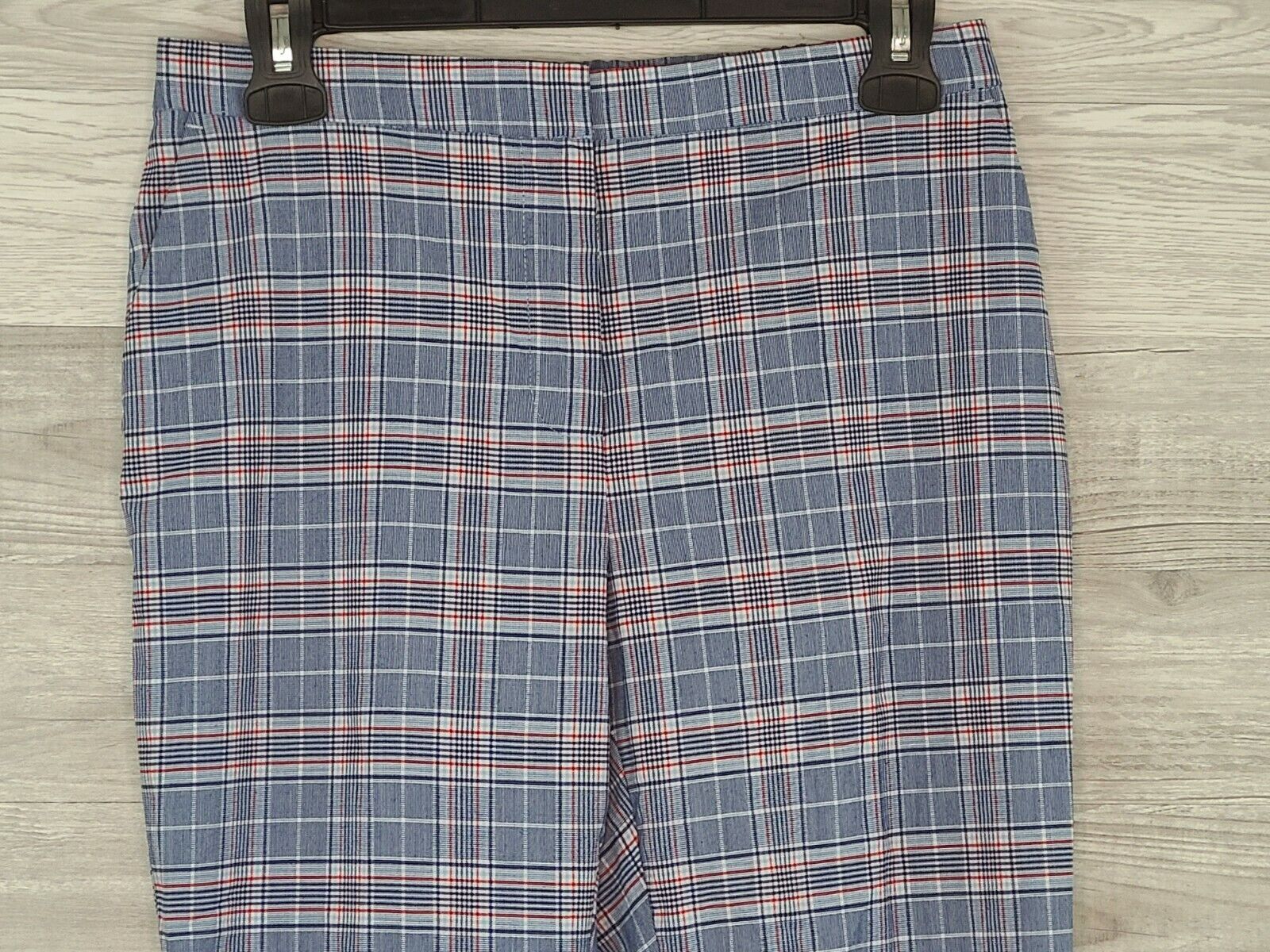 Riley & Rae Women's Preloved Blue and Red Glen Plaid Slim Pants Trousers Size 4