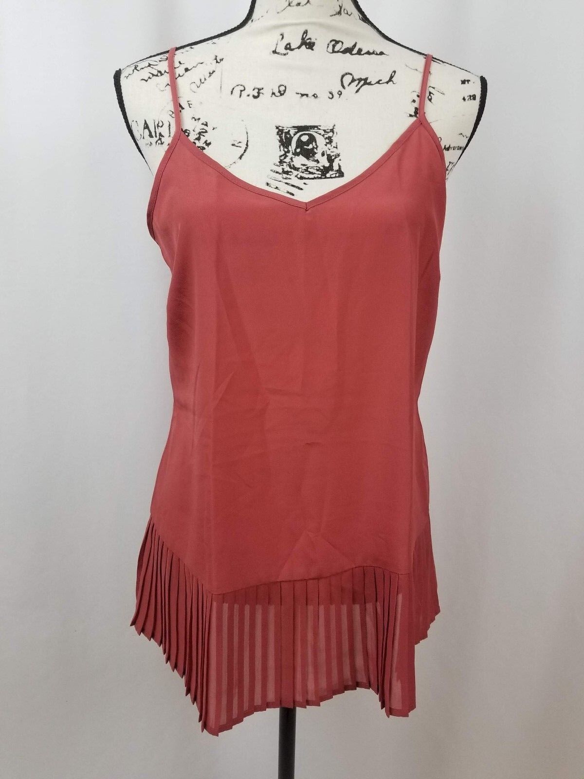 The Limited Women's Casual Tank Top Ruffled Sheer Bottom Salmon Size Small