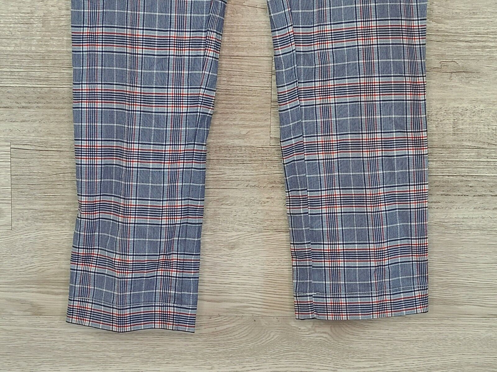 Riley & Rae Women's Preloved Blue and Red Glen Plaid Slim Pants Trousers Size 4