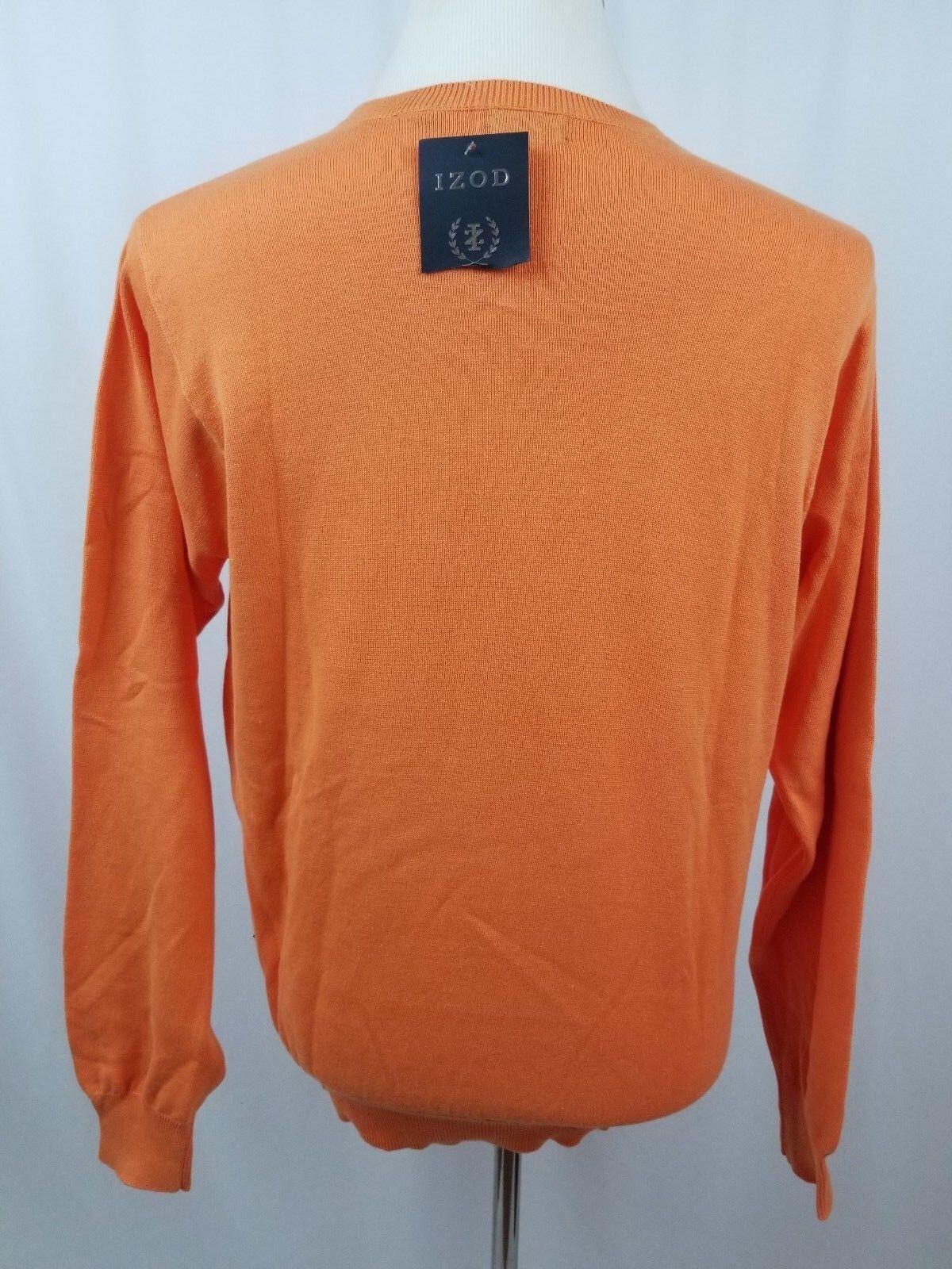 IZOD Men's Long Sleeve Pullover Sweater V-Neck Orange Size Medium