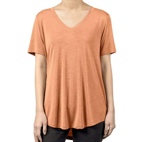 Mod Ref Women's Heather Rust Short Sleeve Relaxed V-Neck Tee Size Medium