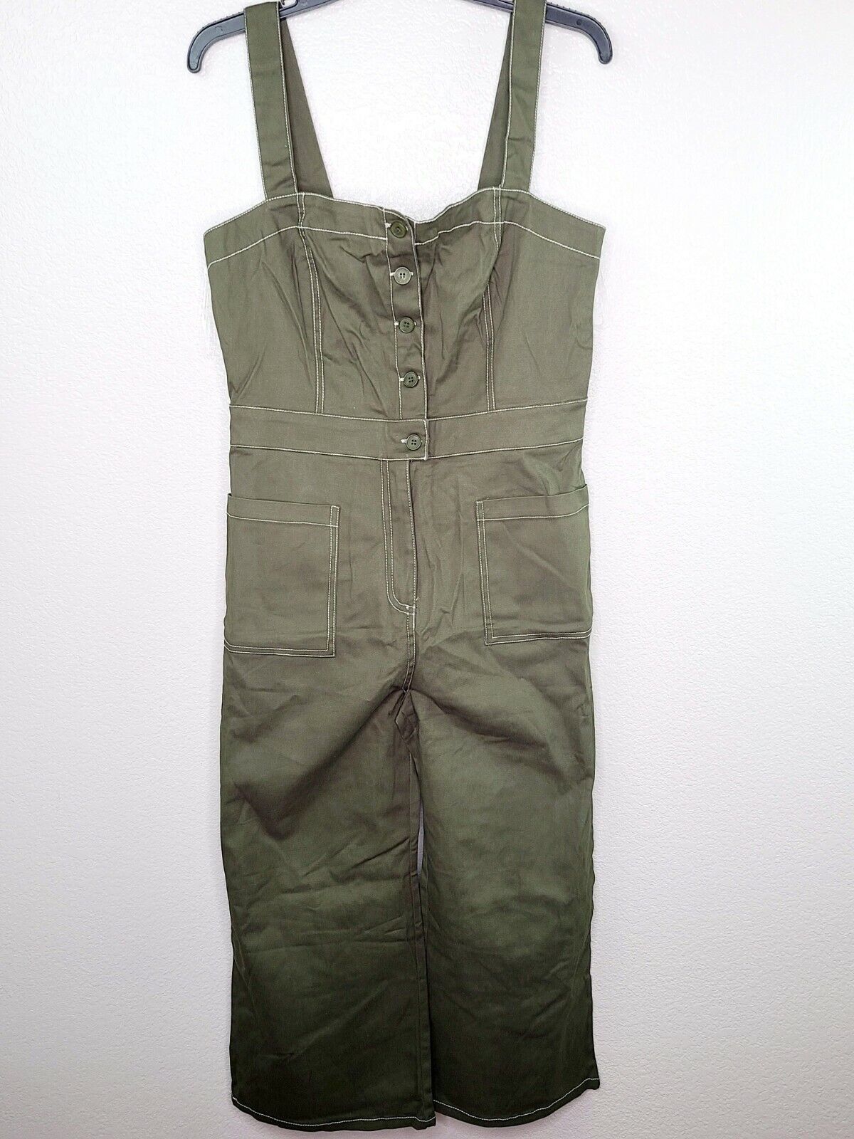 Kendall & Kylie Women's Olive Green & White Utility Jumpsuit Size XS