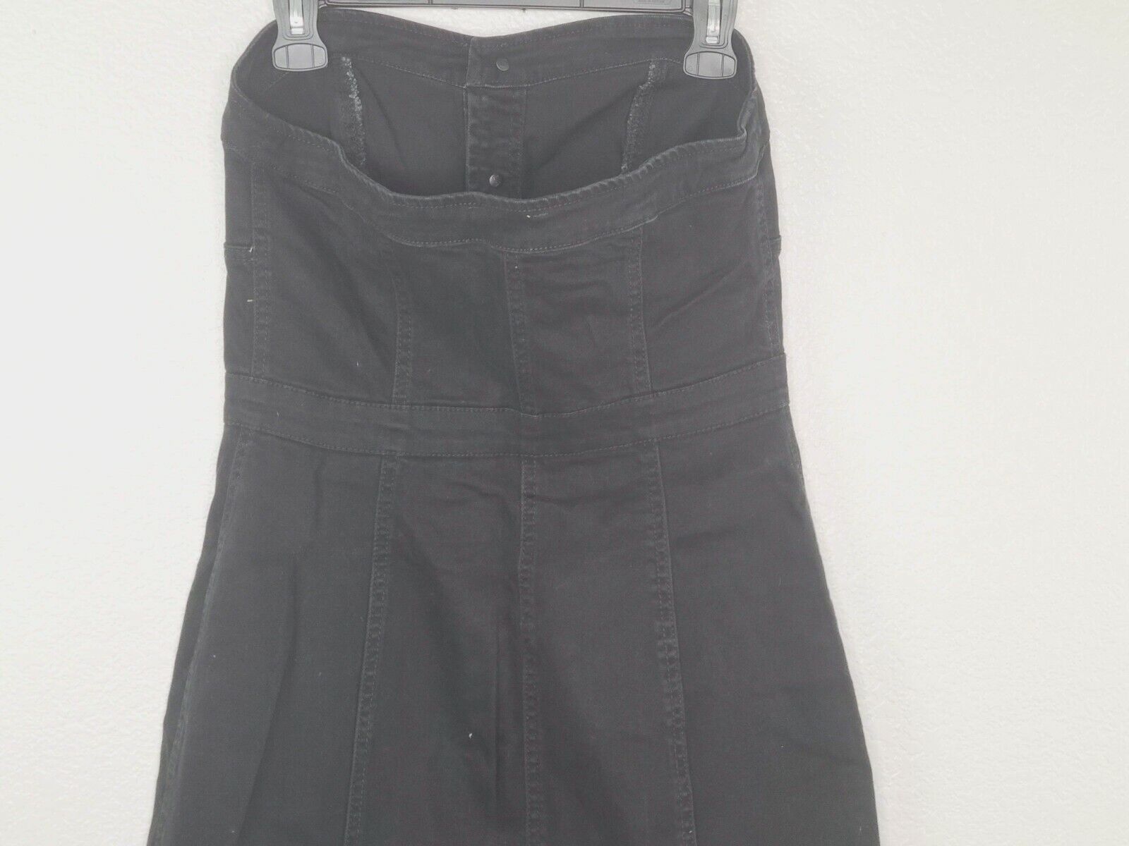 PacSun L.A. Women's Black Denim Button Front Strapless Dress Size Medium