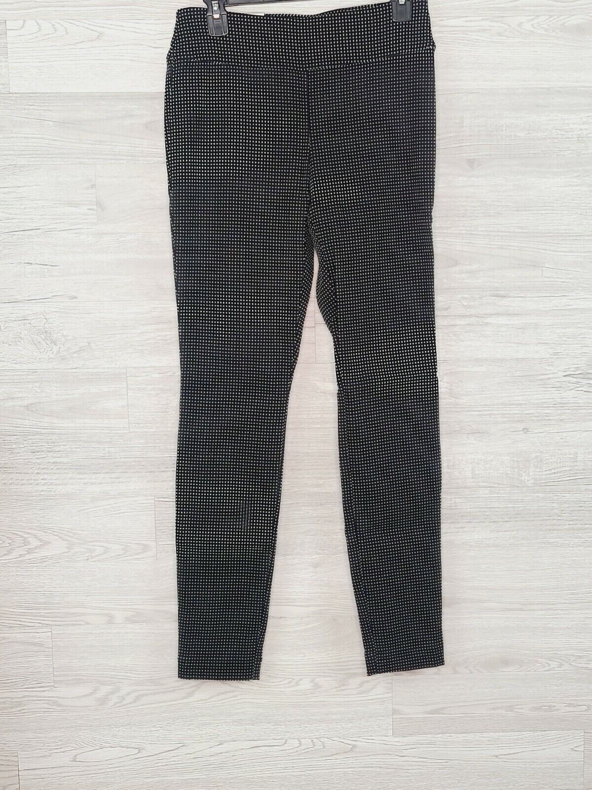 INC Women's Black & White Jacquard Dot Slim Skinny Leg Casual Pants Size 4