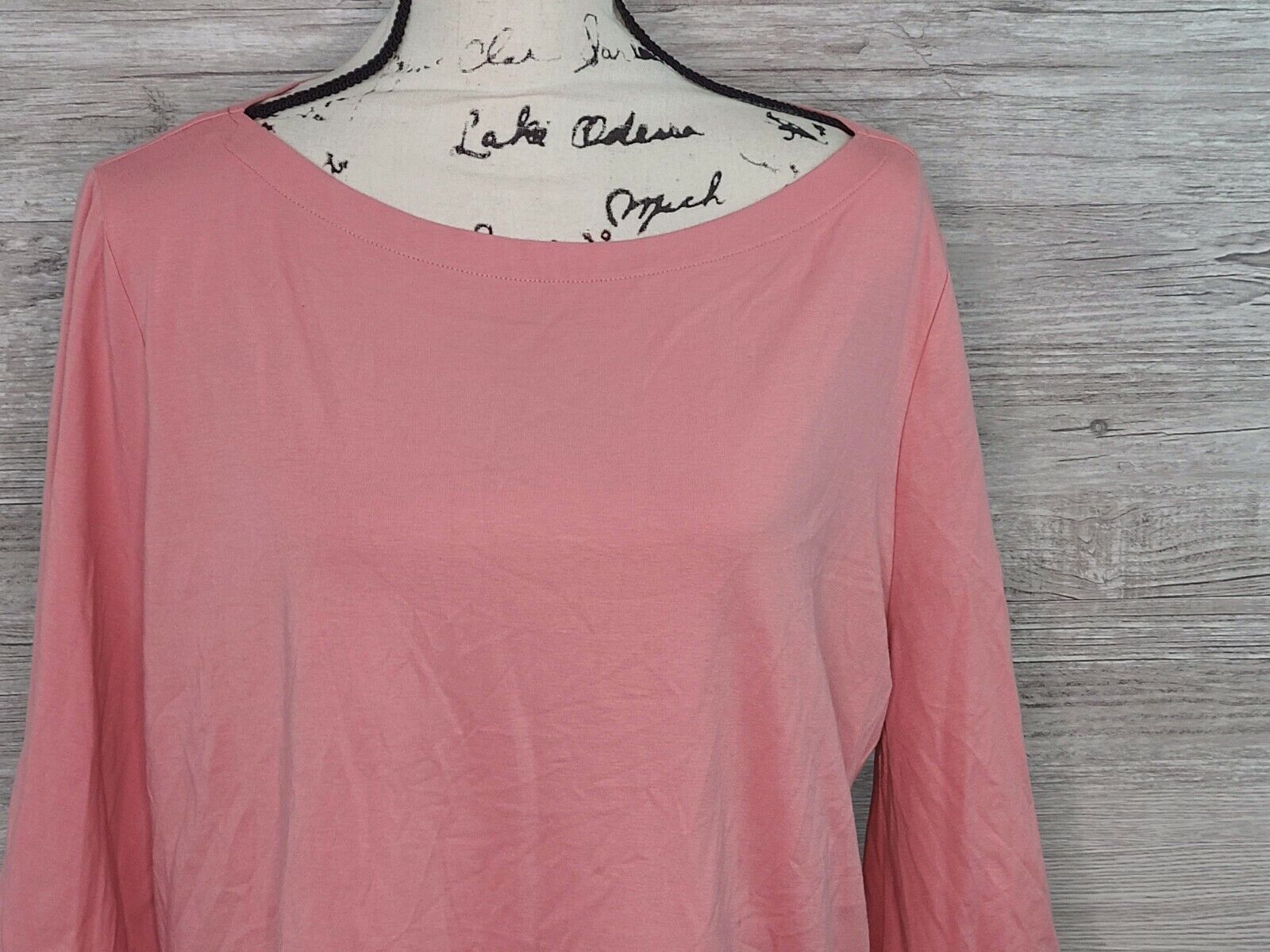 Lauren Ralph Lauren Women's Pink Long Sleeve Round Neck Top Size XL