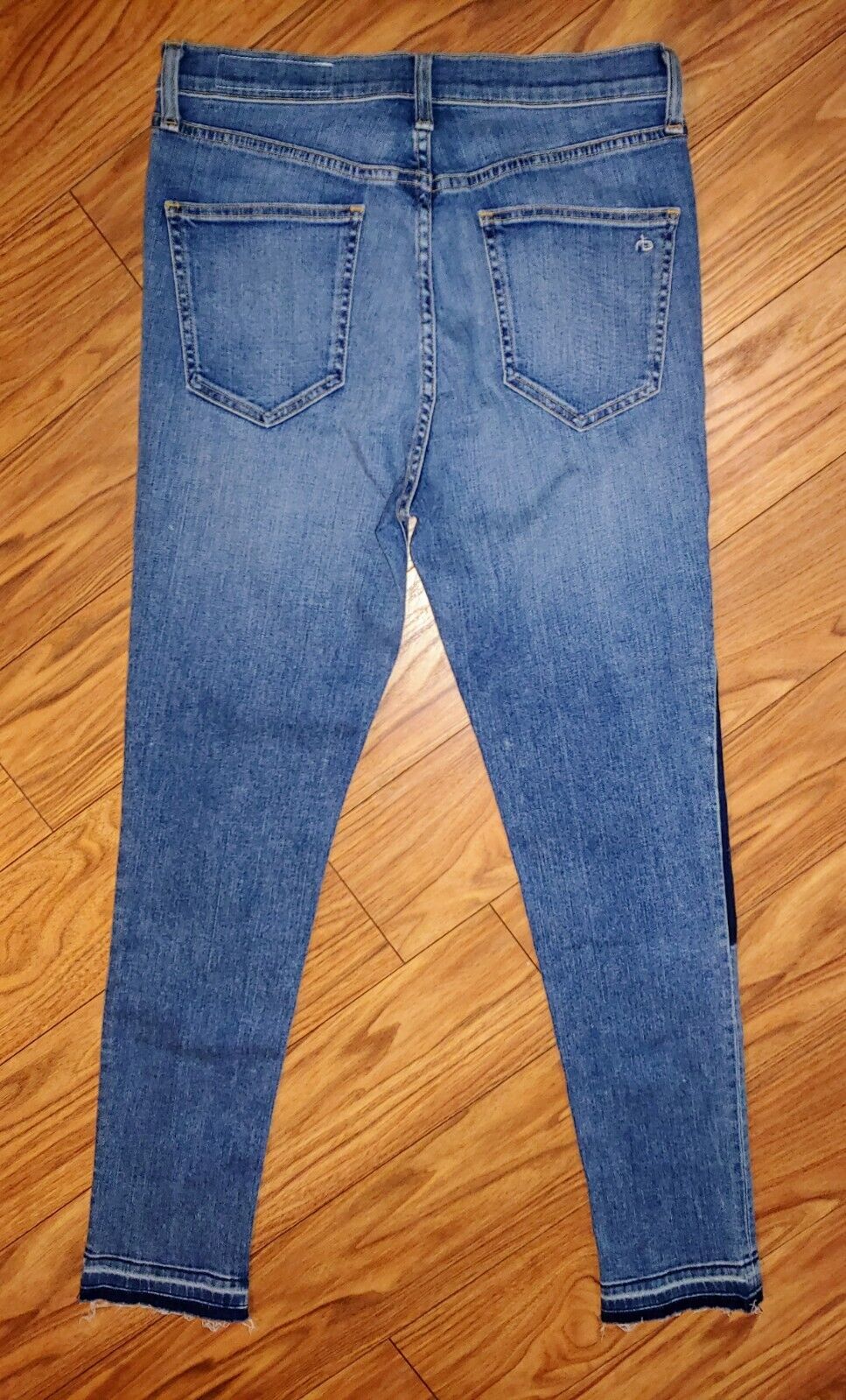 Rag & Bone Modele Olana Skinny 2-Tone Raw Hem Stretch Denim Jeans Size 31