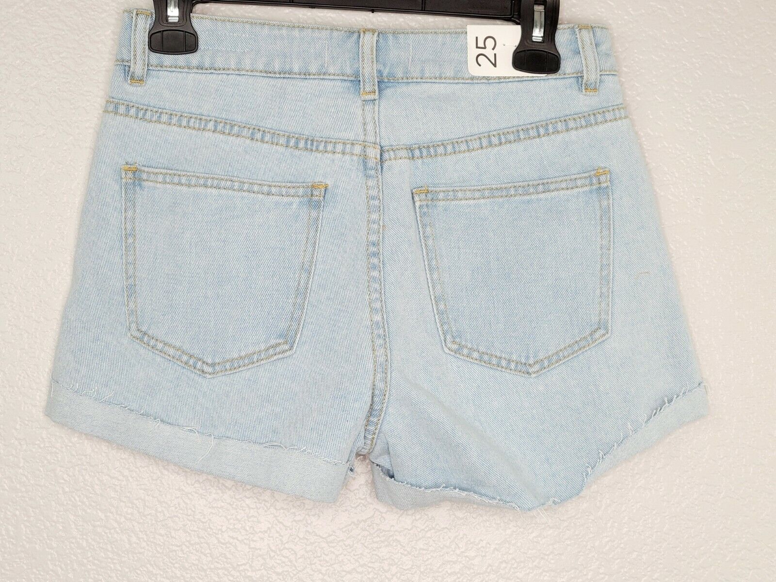 PacSun L.A. Women's Ariel Blue Courtside Distressed Denim Mom Short Size 25