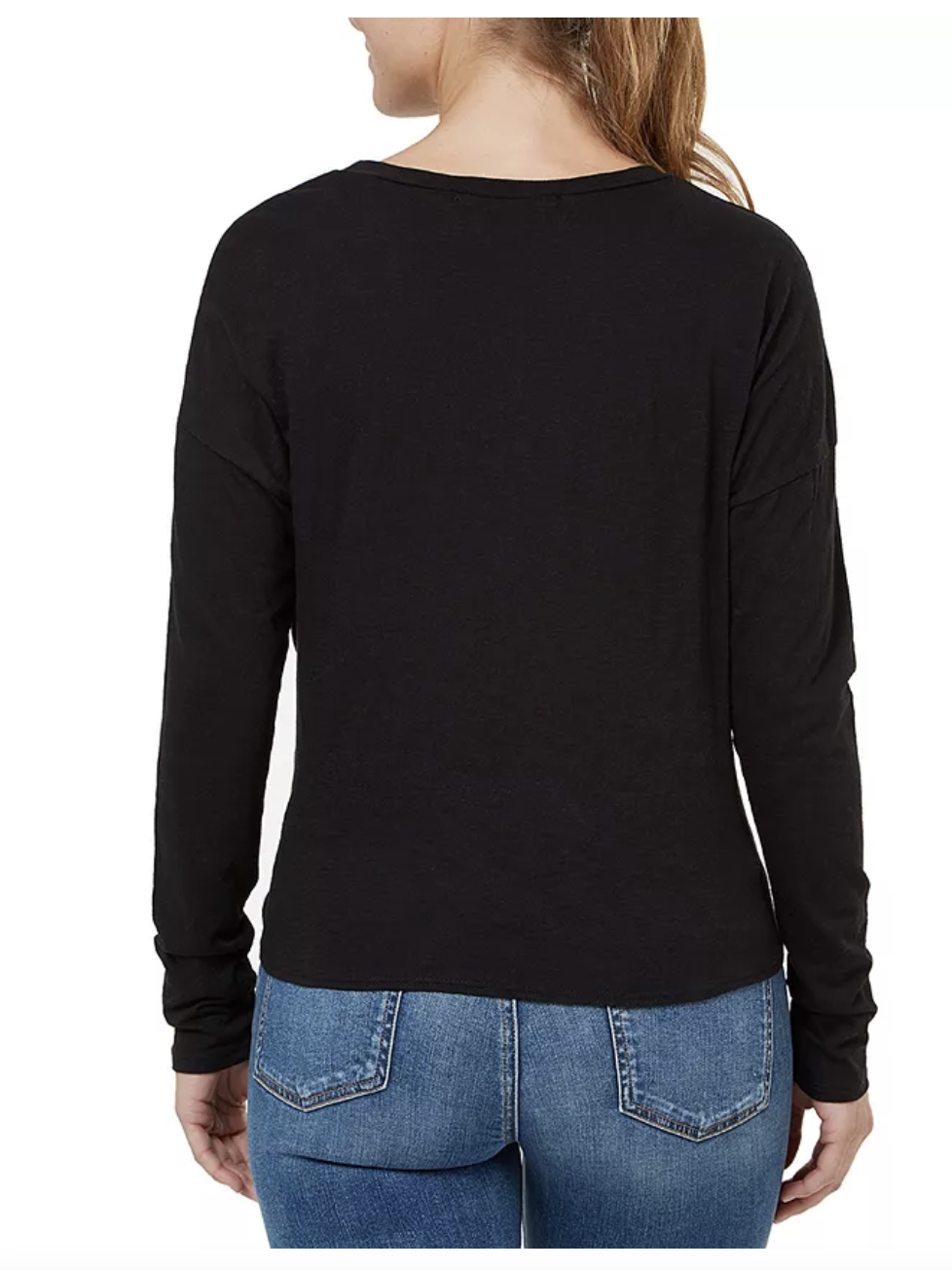 Numero Women's Black Casual Long Sleeve Twist-Front Top Shirt Size Small