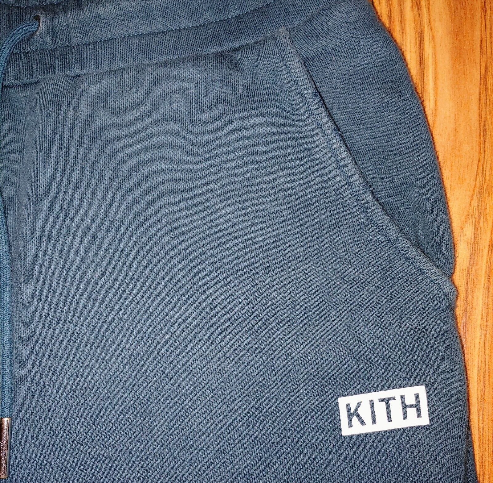 KITH Dark Women's Preloved Teal Joggers Midweight Fleece Tapered Sweatpants Size XS