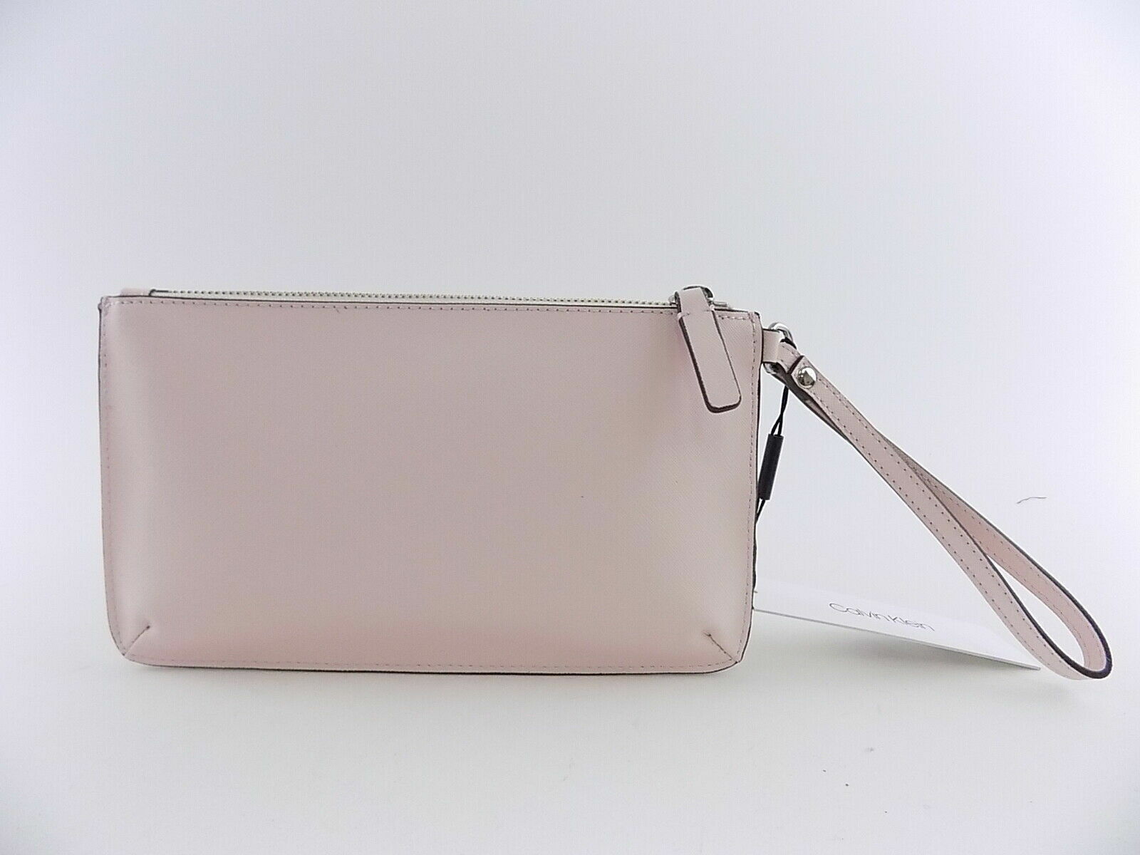 Calvin Klein Women's Pink Powder Saffiano Leather Slim Wristlet Handbag