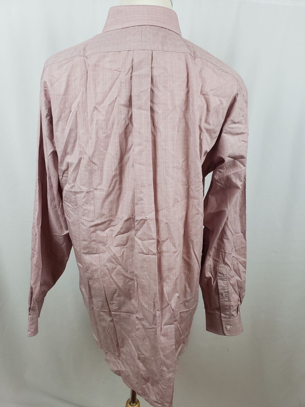 Stafford Broadcloth Men's Long Sleeve Button Down Shirt Pink Size 17.5/36