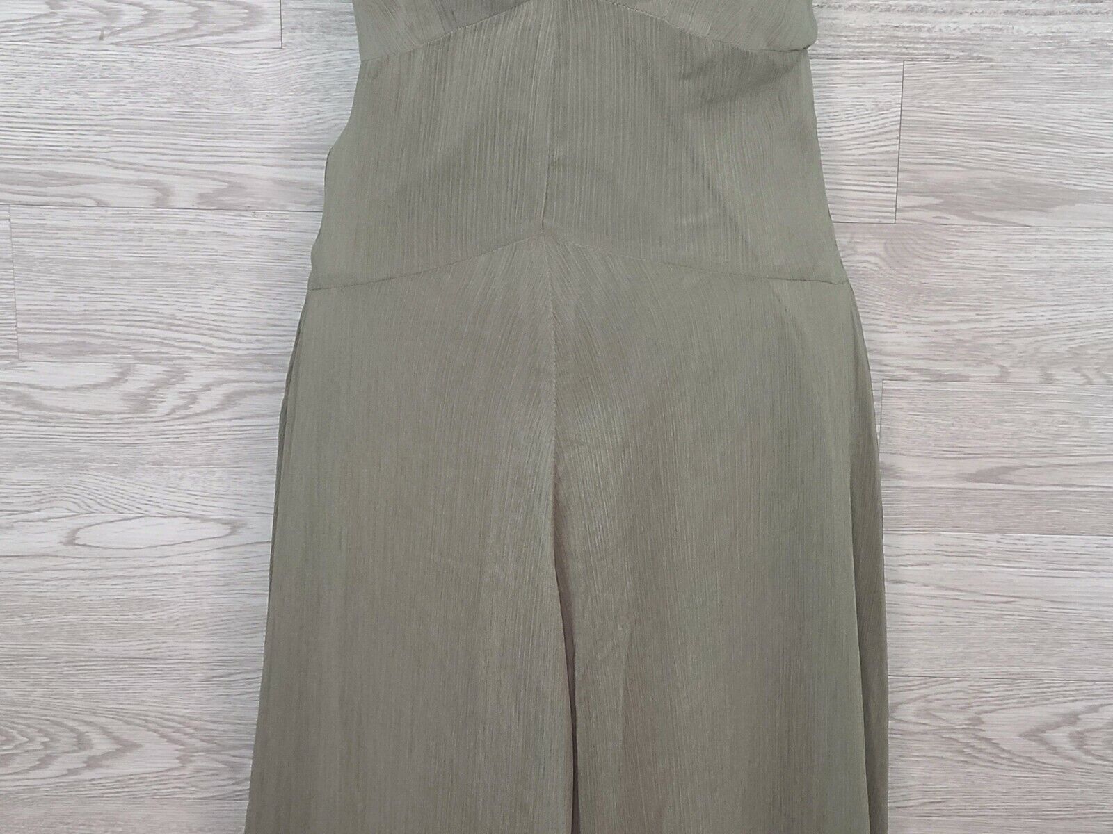 Bar III Women's Olive Green Spaghetti Strap Sheer Lined Maxi Dress Size 4