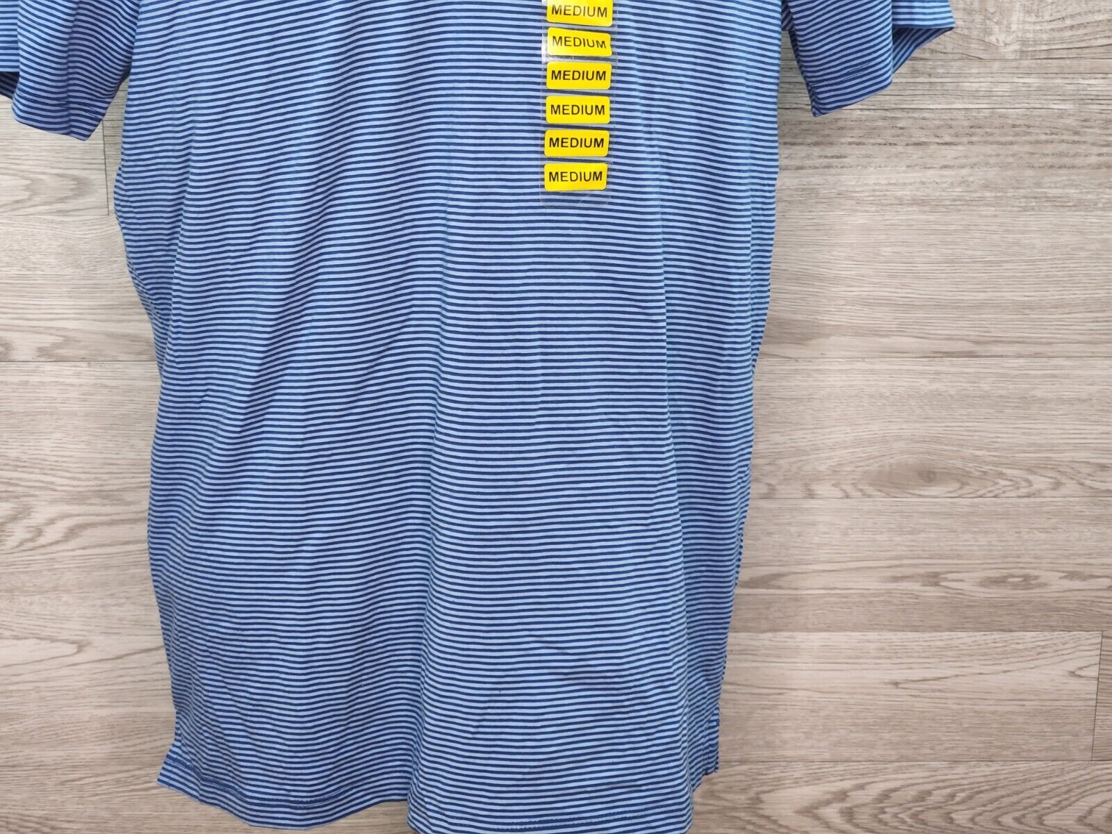 Member's Mark Men's Blue Everyday Style Striped Cotton Polo Shirt Size Medium