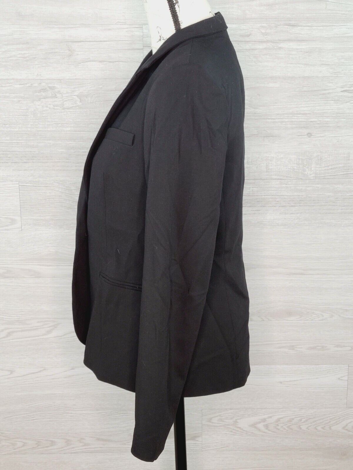 Calvin Klein Women's Black One Button Business Blazer Coat Jacket Size 8P