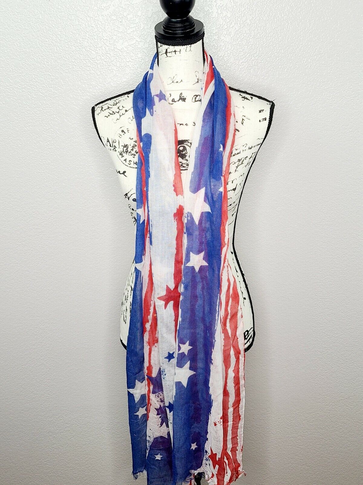 Collection Eighteen Women's Red, White & Blue Brushed Stars & Stripes Scarf