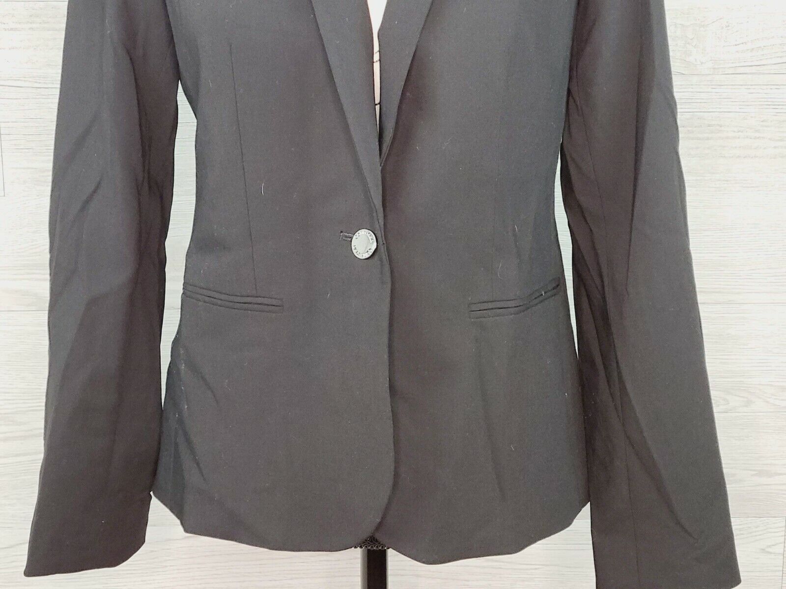 Calvin Klein Women's Black One Button Business Blazer Coat Jacket Size 8P