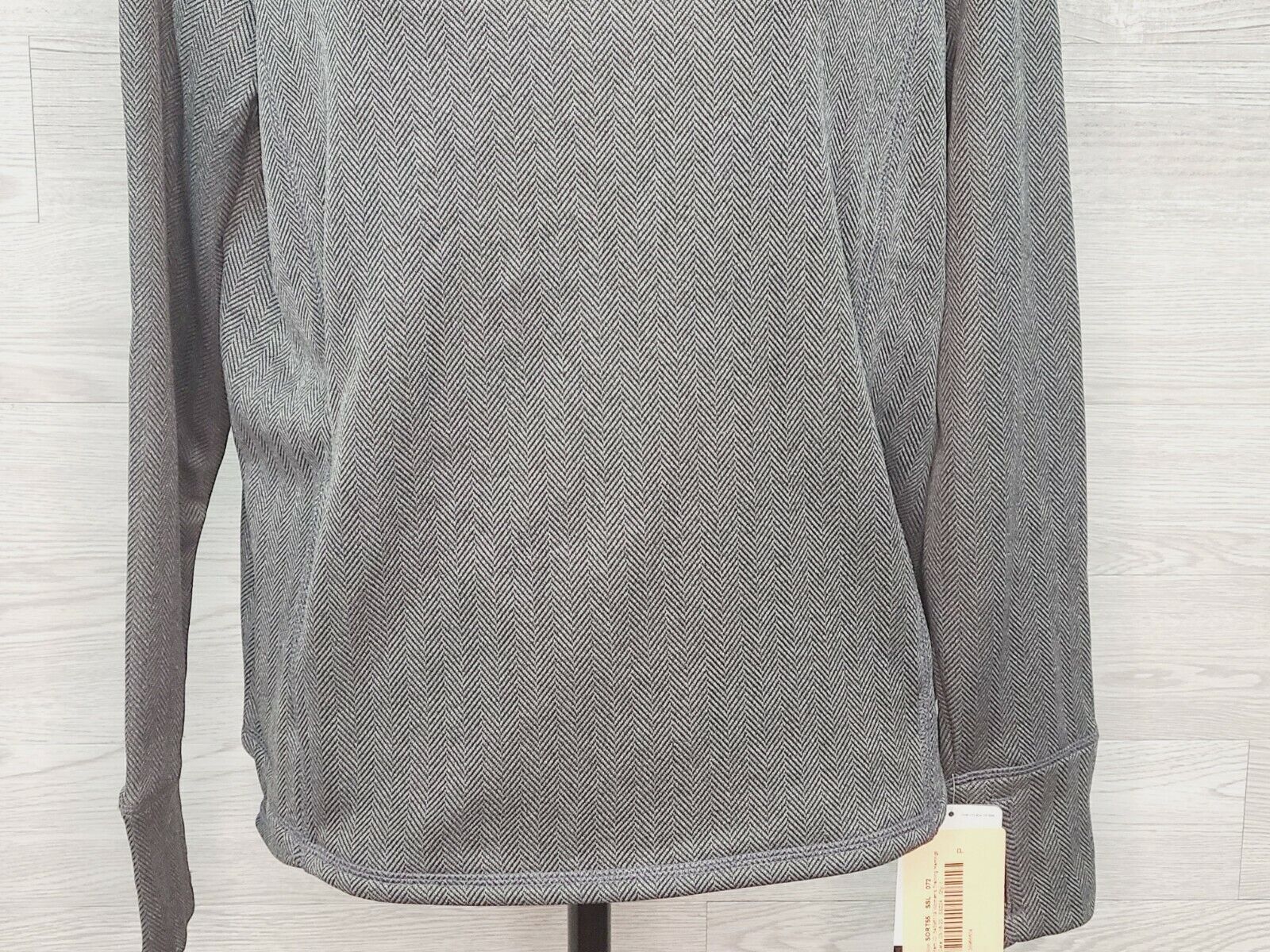 Champion C9 Women's Gray Herringbone Long Sleeve Hooded Tech Fleece Size Medium