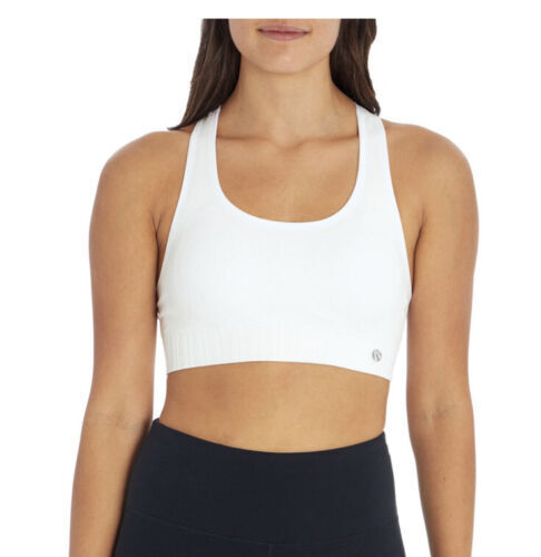 Marika Sport Women's White Performance Seamless Mesh Back Sports Bra Size Medium