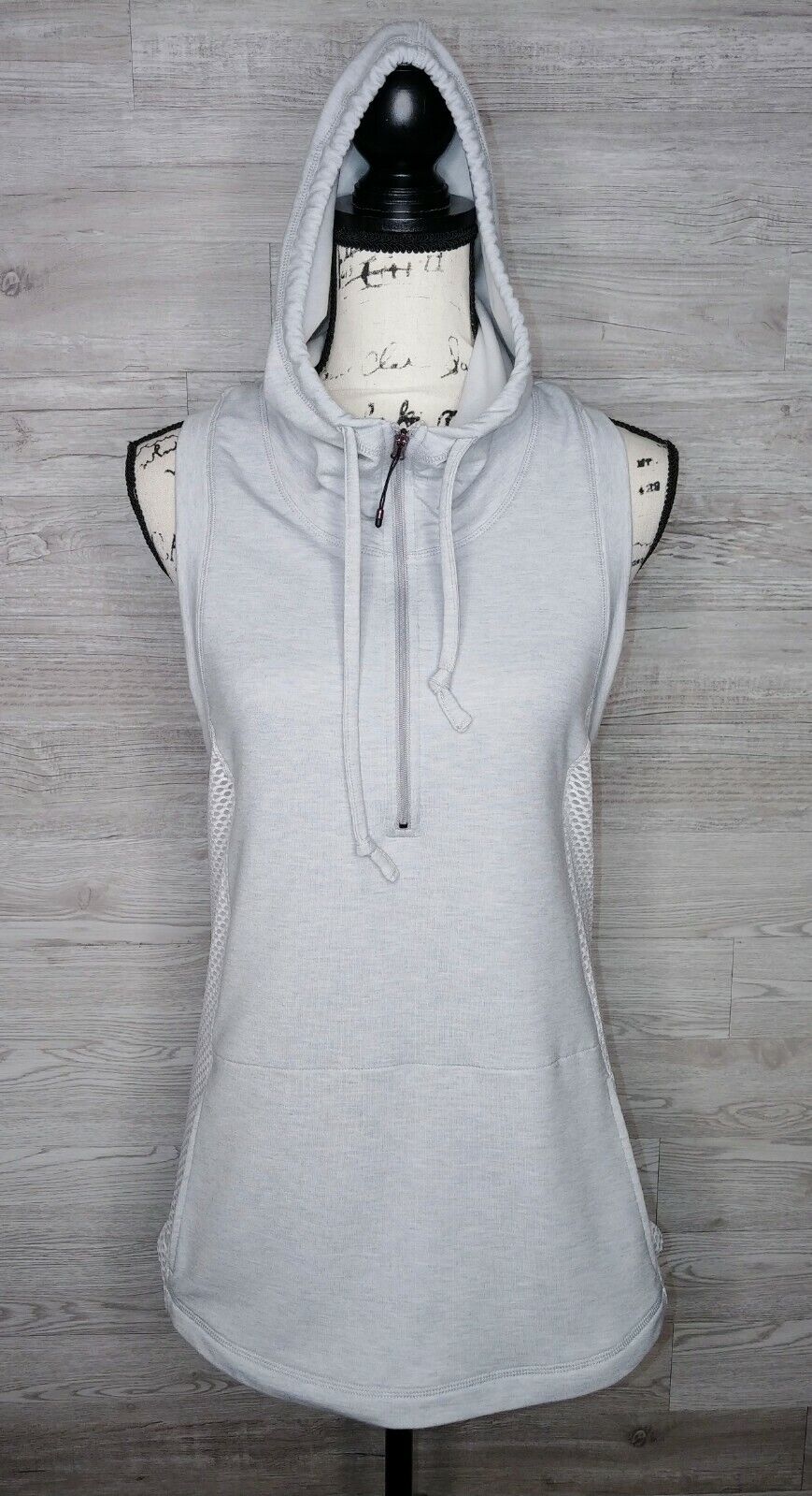 CALIA by Carrie Underwood Effortless Sleeveless Grey Hoodie High Rise Neck Small