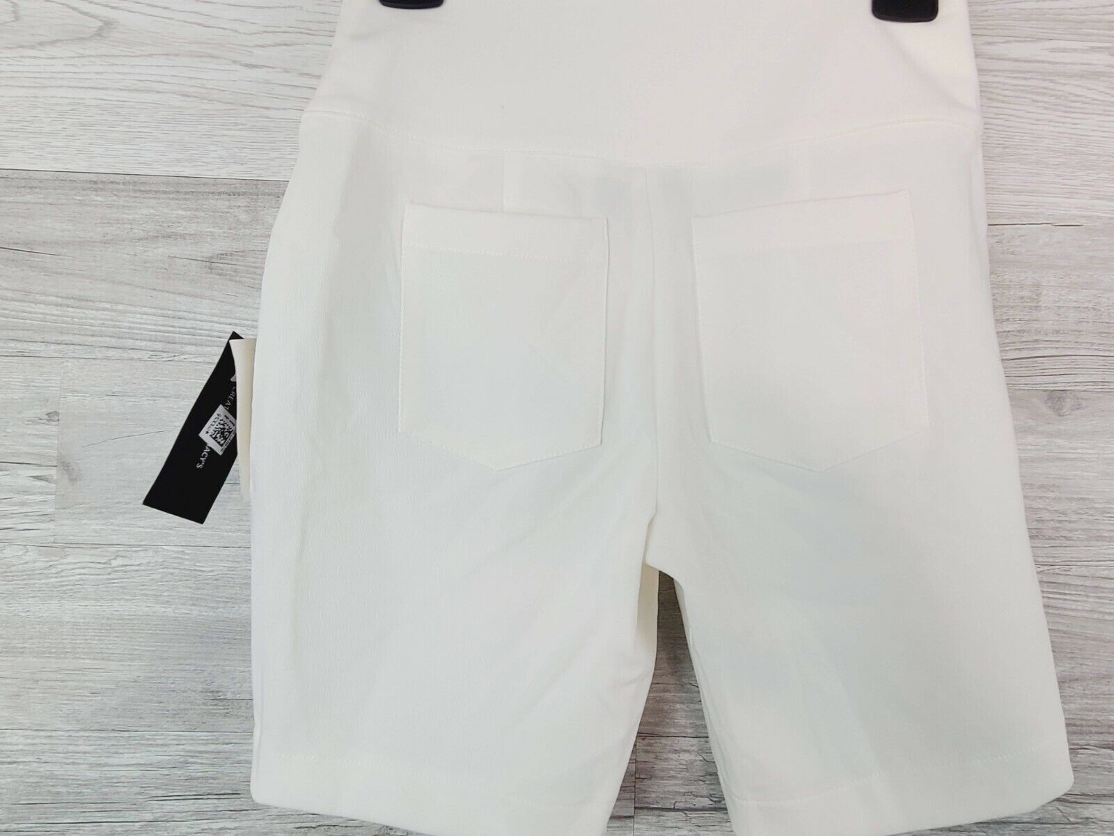 Danielle Bernstein Women's Cloud White Zip Front Closure Biker Shorts Size 0