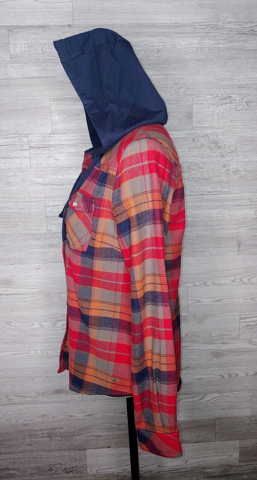 Legendary Whitetails Women's Preloved Hooded Plaid Flannel Button Up Long Sleeve Size XS