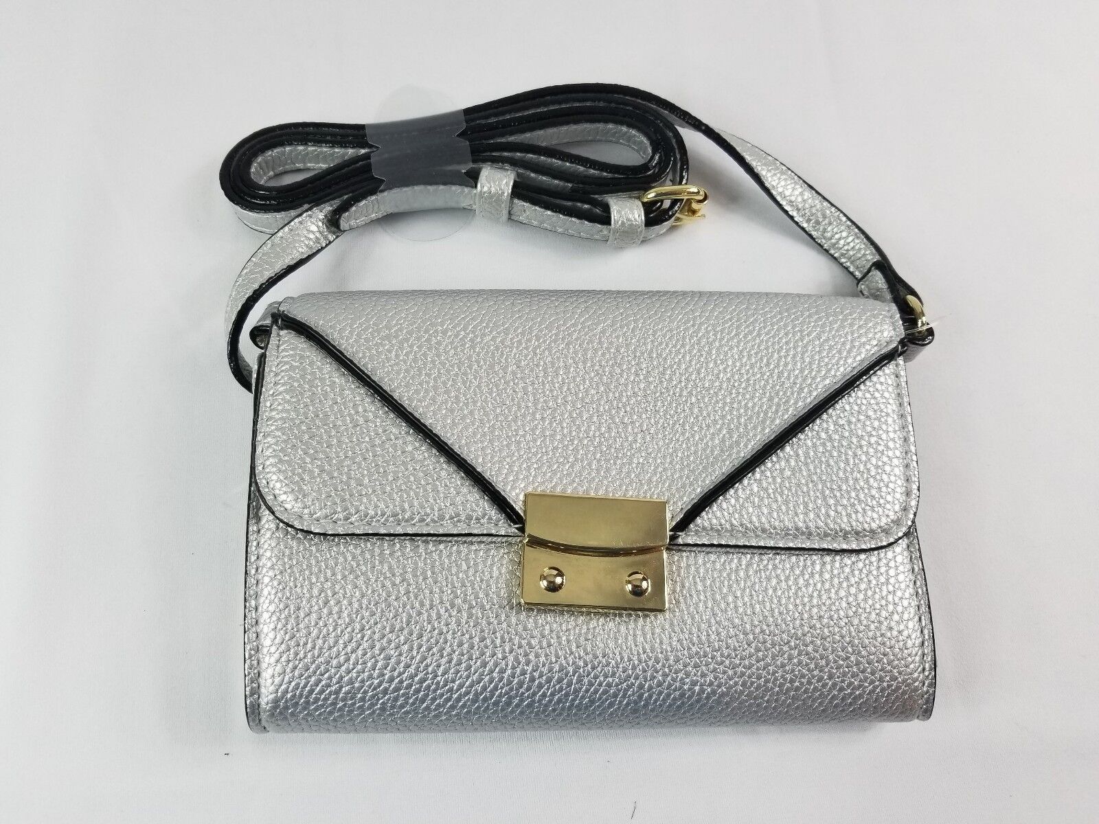 A New Day Women's Silver Flap-Close Wallet / Purse with Cross-body Strap