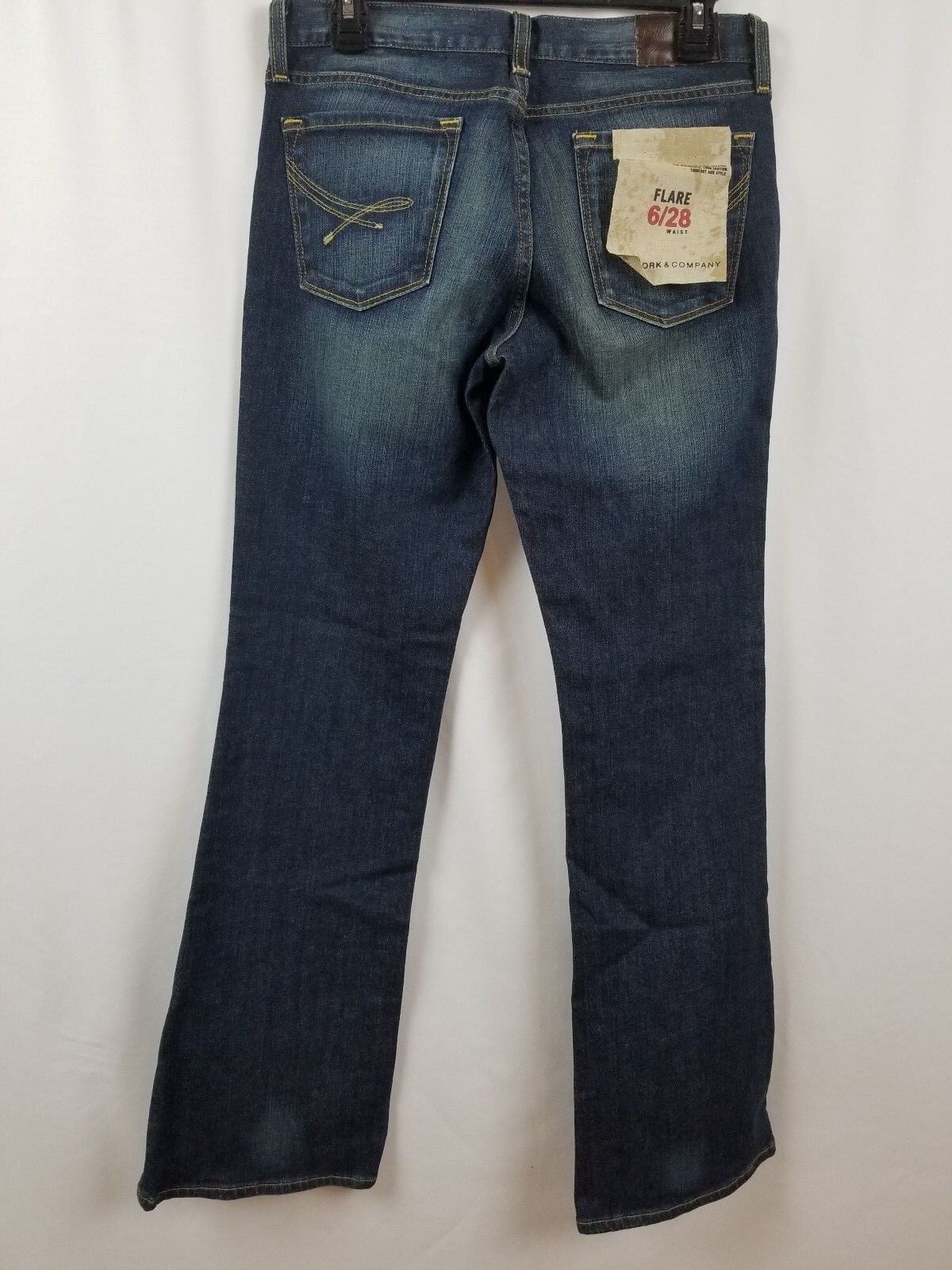 New York & Company Women's Dark Wash Mid Rise Flare Leg Jeans Size 6/28