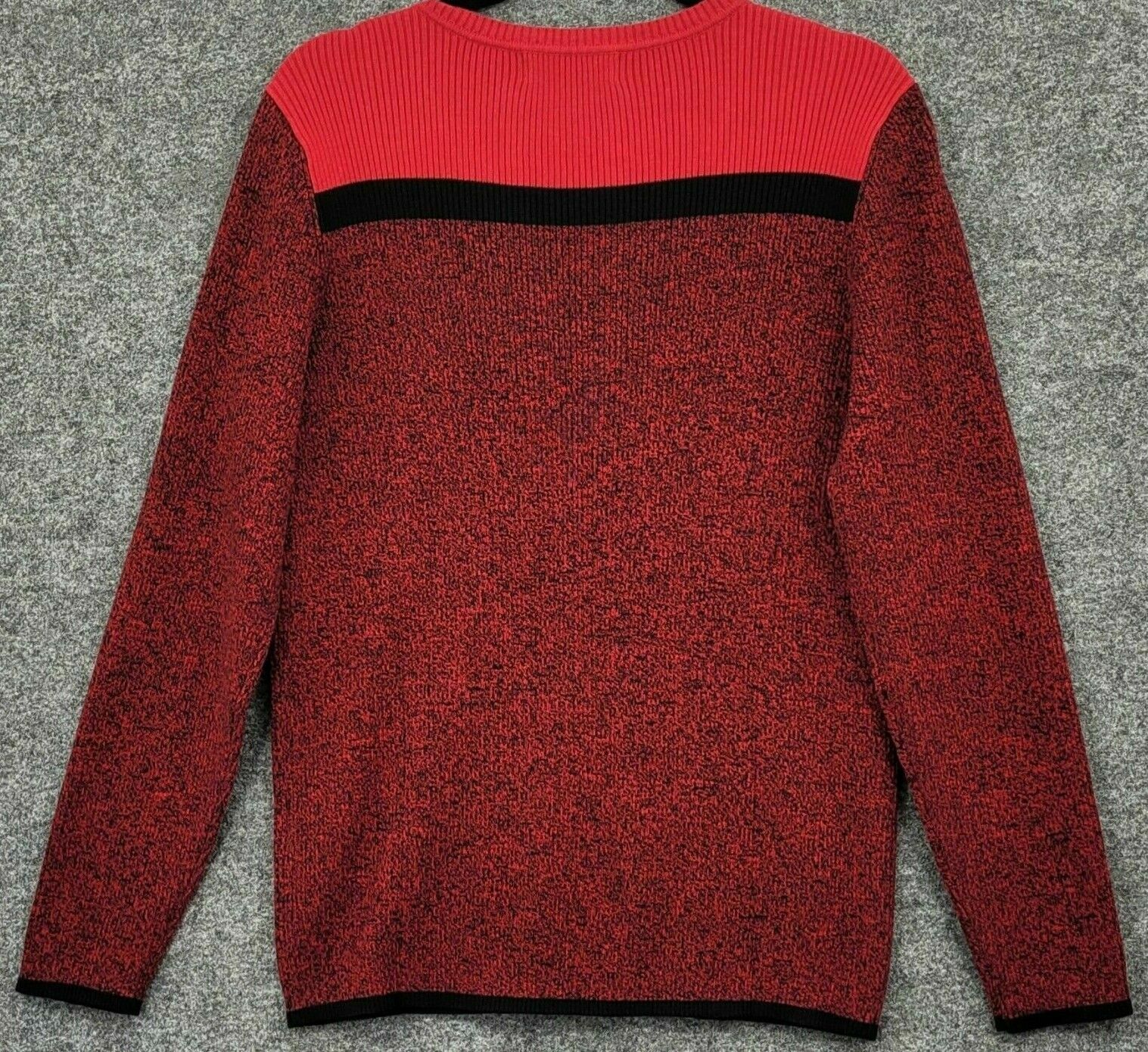 Karen Scott Women's 2x2 V-Neck Red Amore Combo Sweater Size Medium