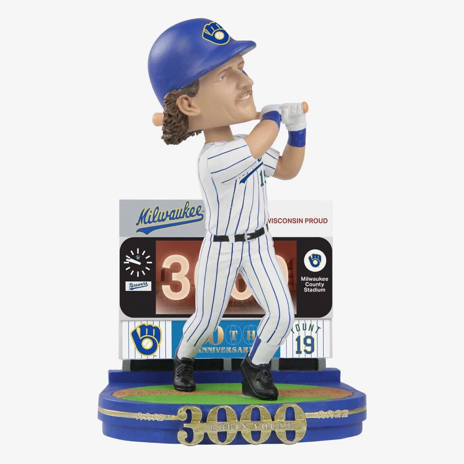 Robin Yount Milwaukee Brewers 30th Anniversary 3000 Hit Bobblehead Limited