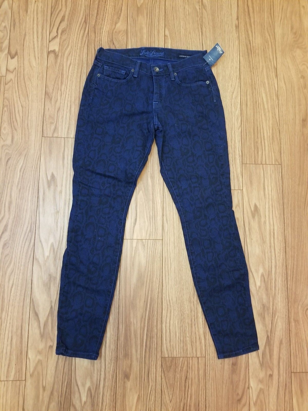 Lucky Legend Women's Sofia Blue & Black Snake Print Skinny Jeans Size 26