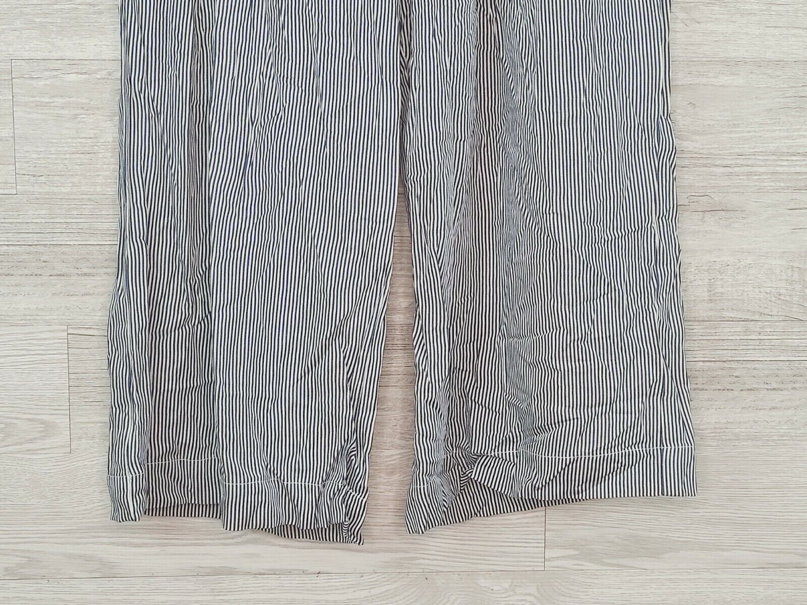 Karen Kane Women's Blue & White Striped Stretch Wide Leg Cropped Pants Size Small