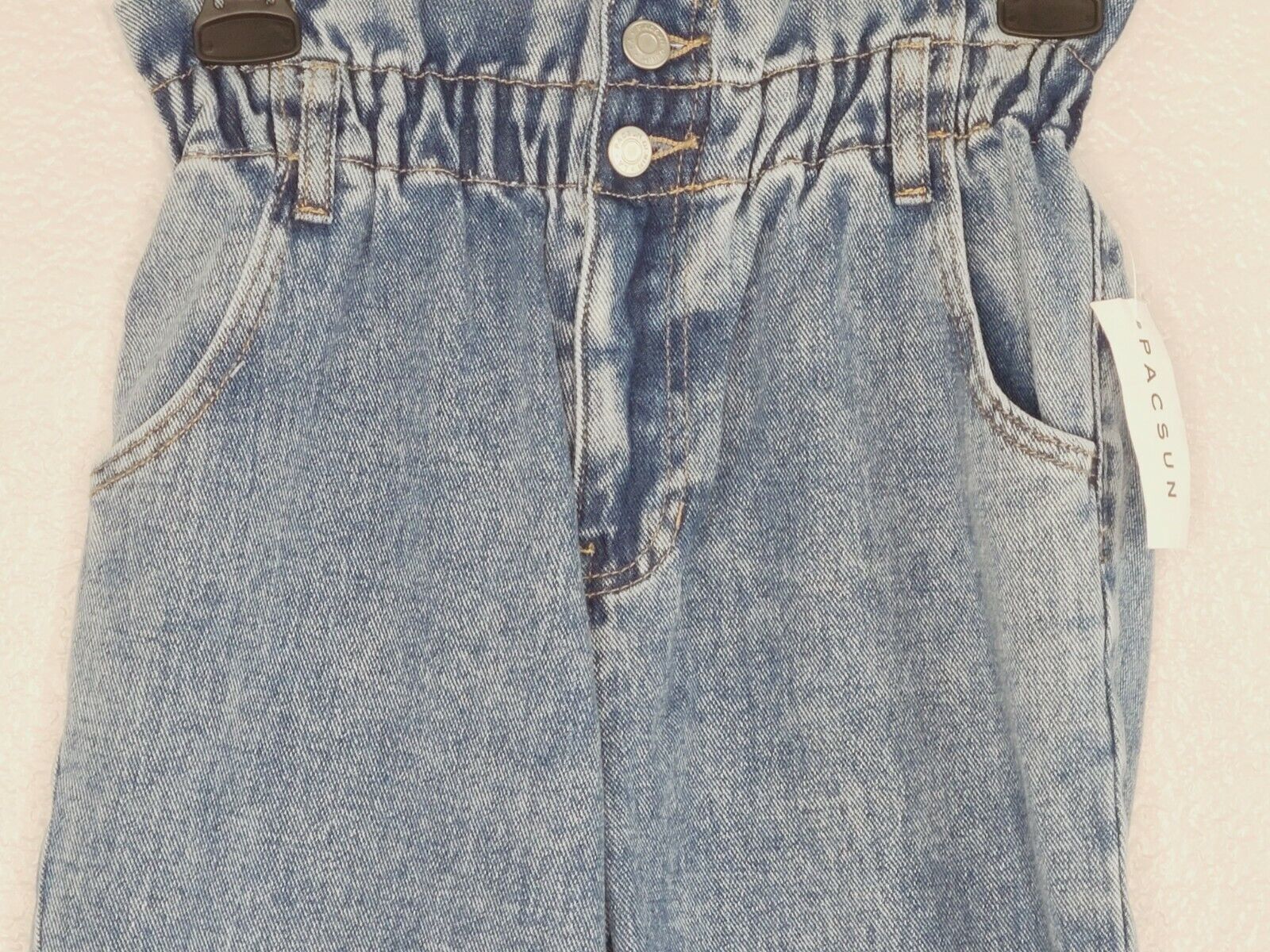 PacSun L.A. Women's Cinched Blue High-Rise Paperbag Mom Jeans Size 25