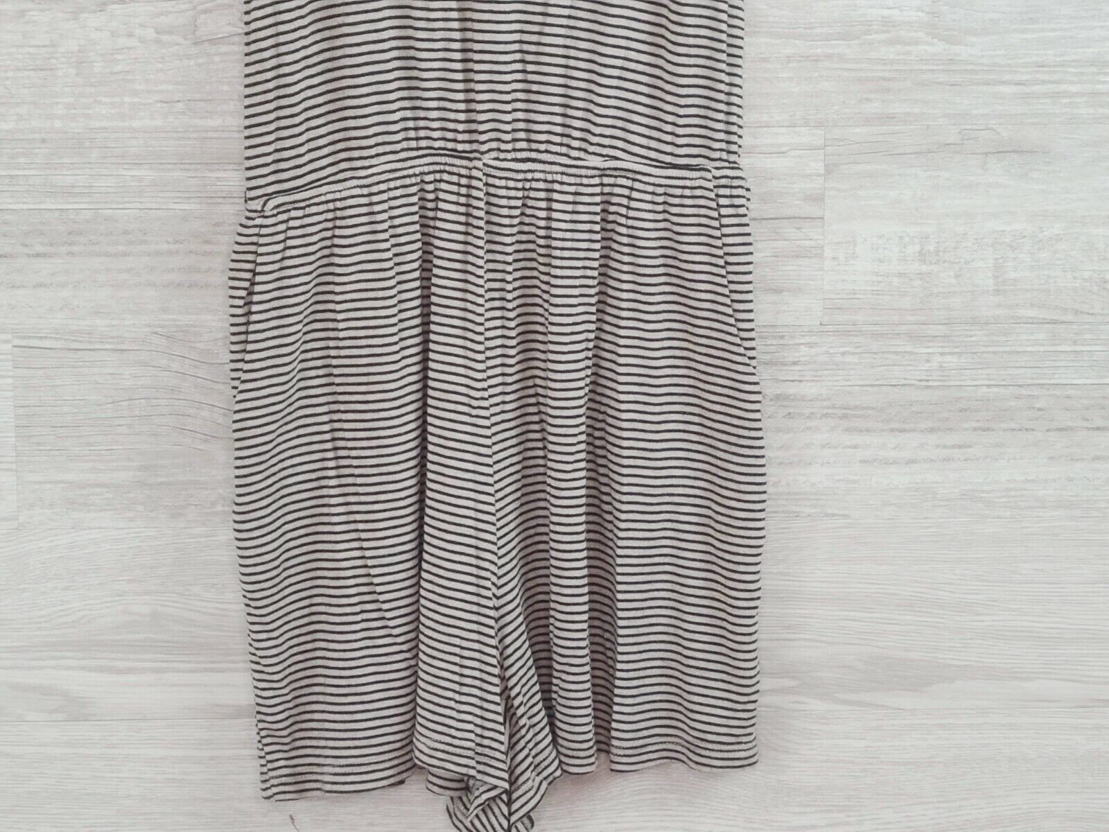 PacSun Women's Gray & Black Striped Thin Strap Dress Romper One Size